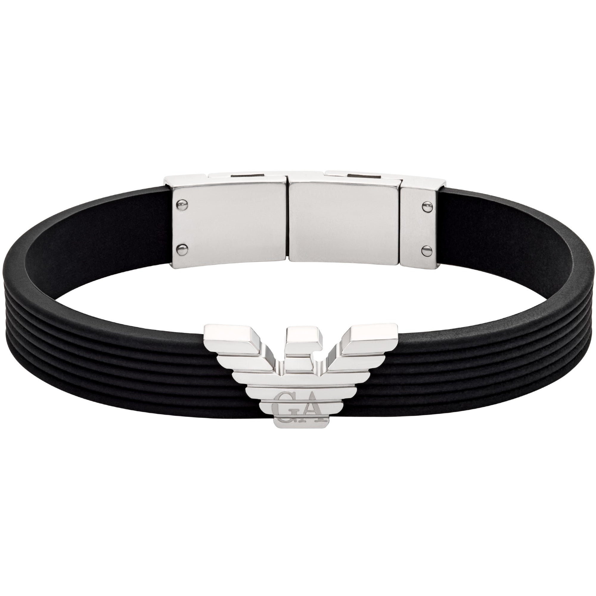 Emporio Armani Schwarzes Silikon ID Herrenarmband EGS3168040