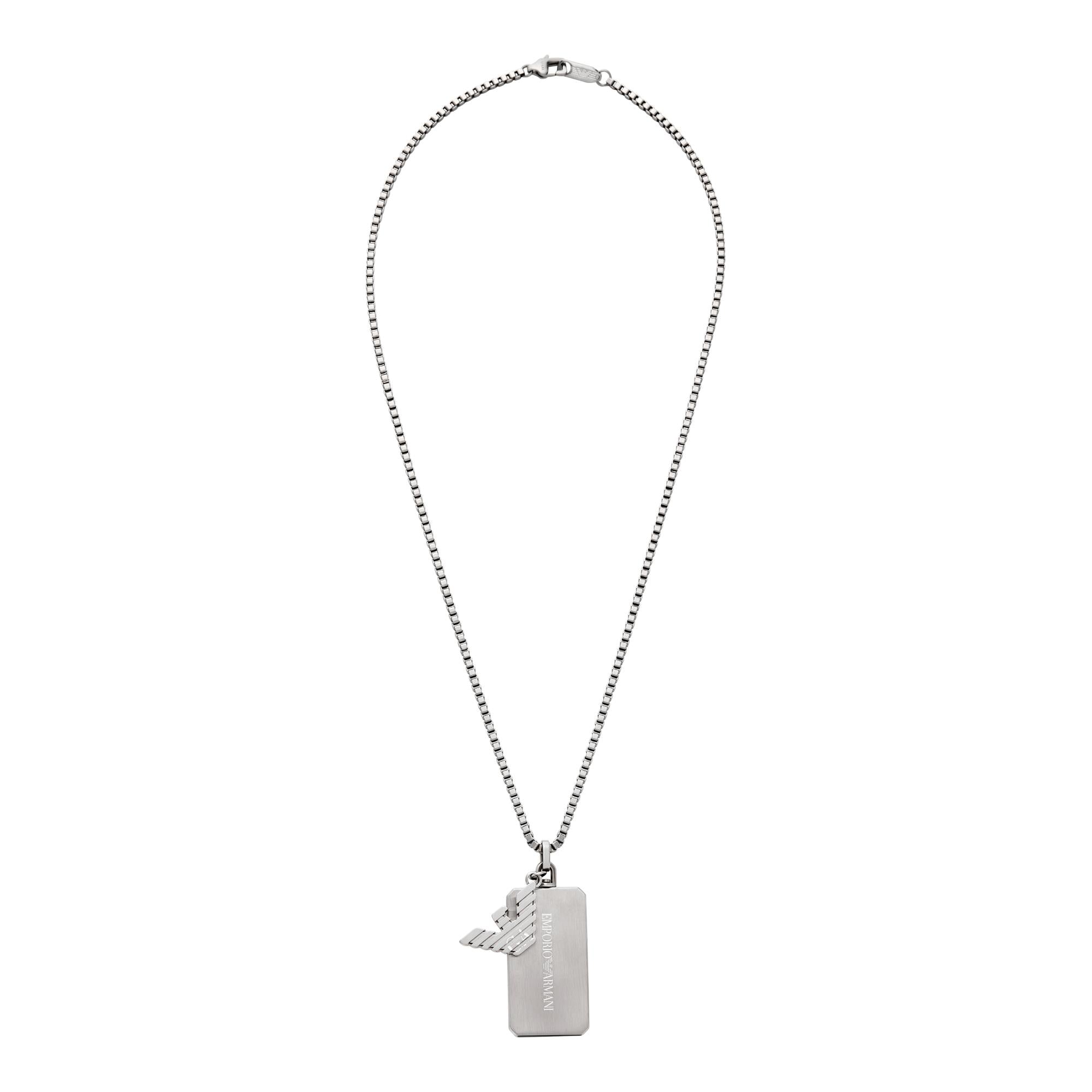 Emporio Armani Edelstahl Dog Tag Herren Halskette EGS3167040