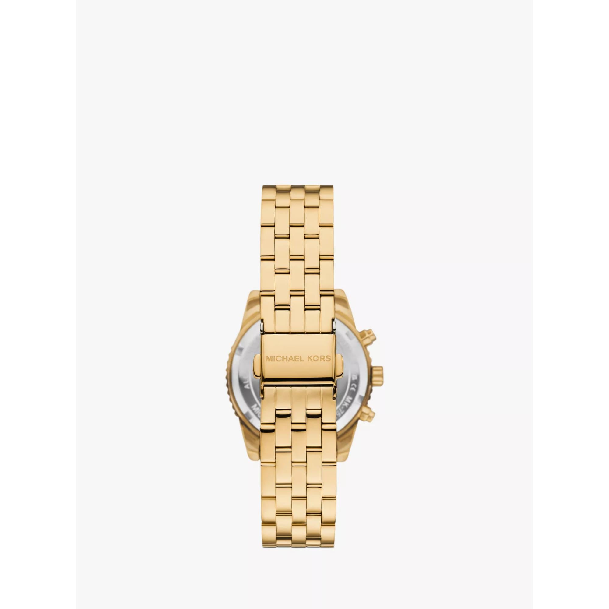 Michael Kors Mini Bryant Chronograph Goldenes Zifferblatt Goldfarbener Edelstahlarmband Damen Uhr MK7530