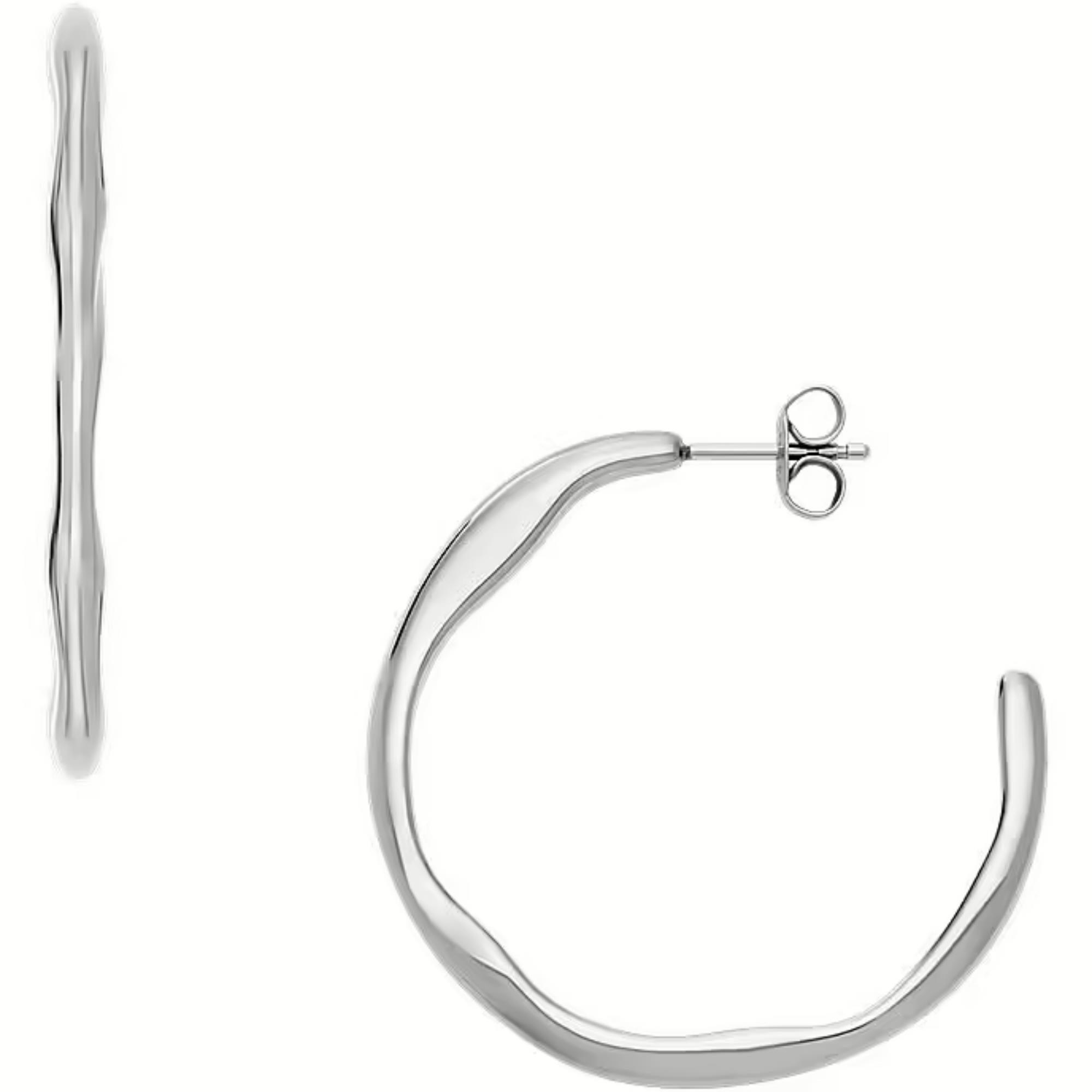 Skagen Moderne Stak Silber-Ton Edelstahl Creolen Ohrringe für Damen SKJ1871040