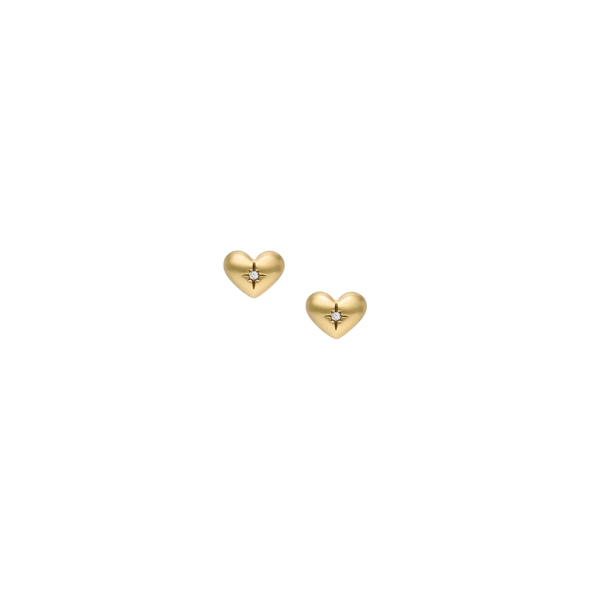 Fossil Sadie All My Love Gold-Ton Edelstahl Herz Ohrstecker Damen JF04832710