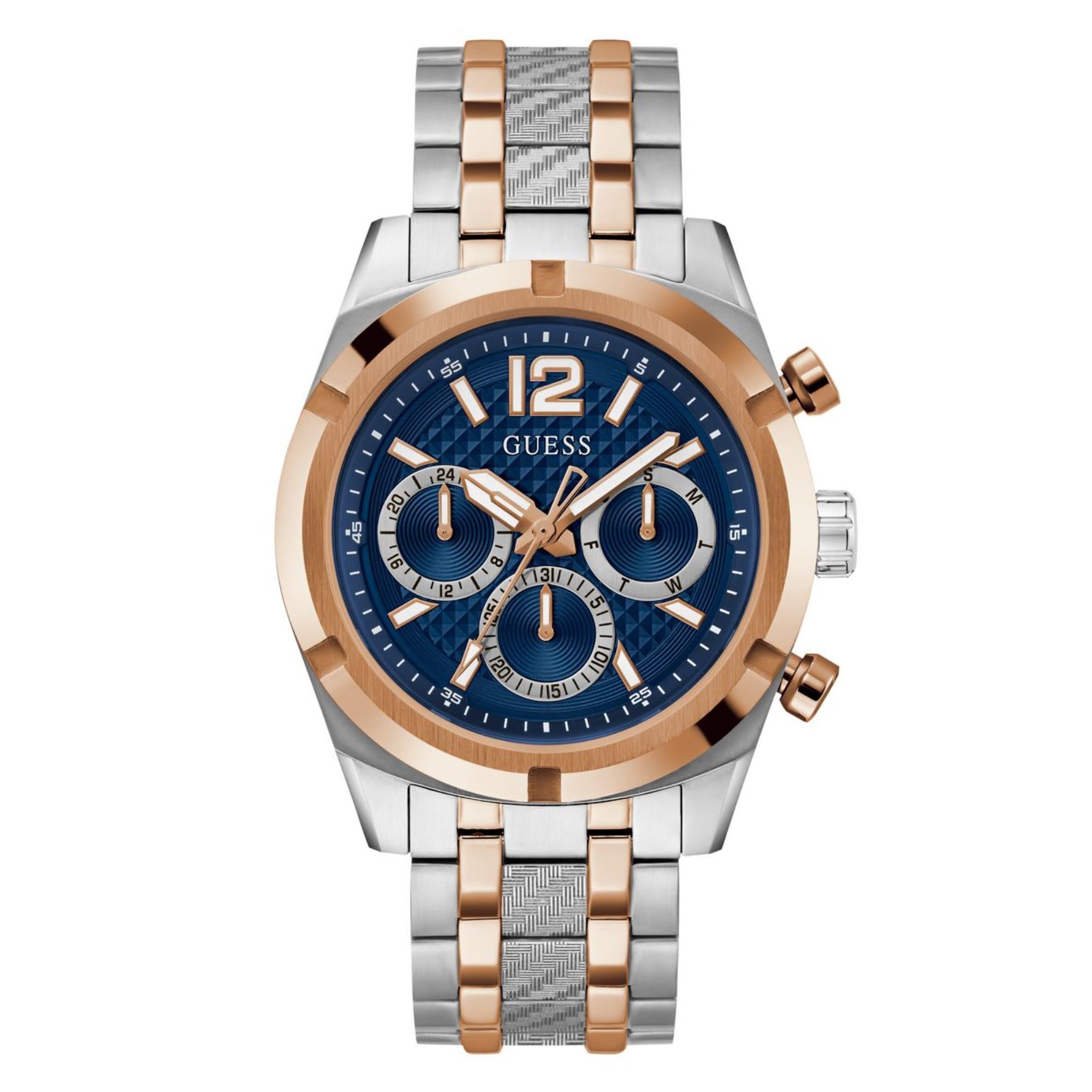 Guess Resistance Blaues Zifferblatt Edelstahlarmband Herren Uhr GW0714G3