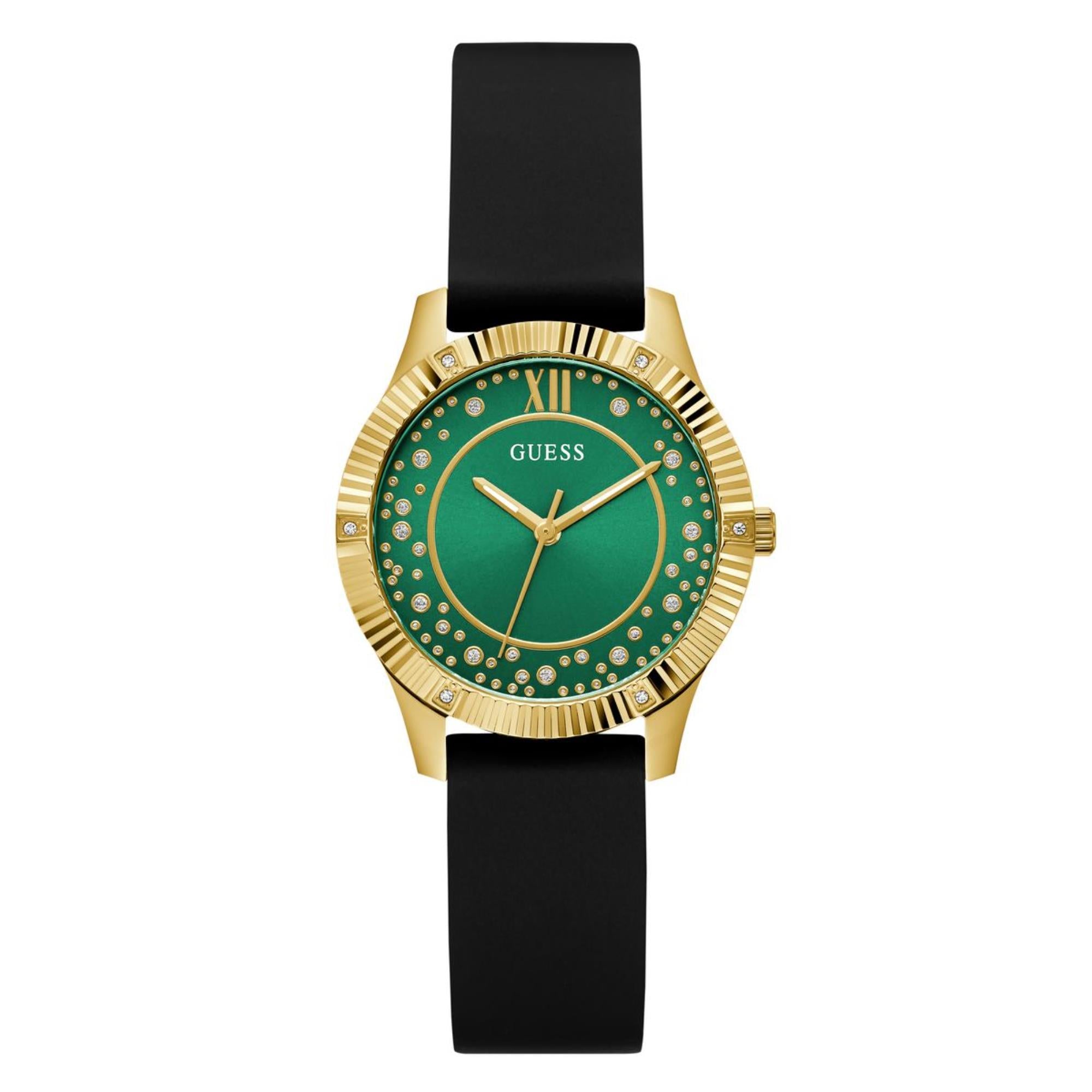 Guess Starstruck Grünes Zifferblatt Silikonarmband Damenuhr GW0766L3