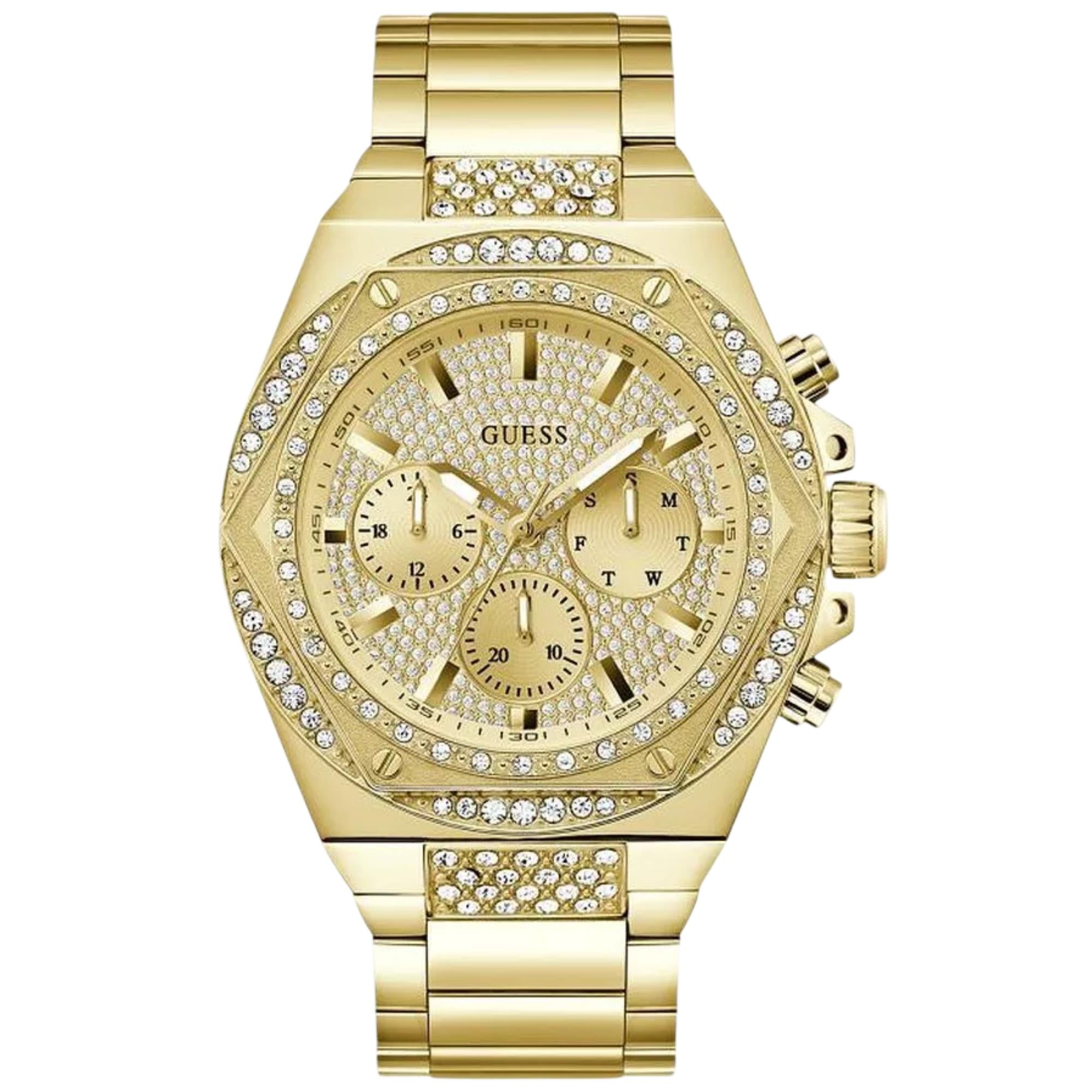 Guess Fury Gold Dial Stainless Steel Strap Men's Watch GW0899G2