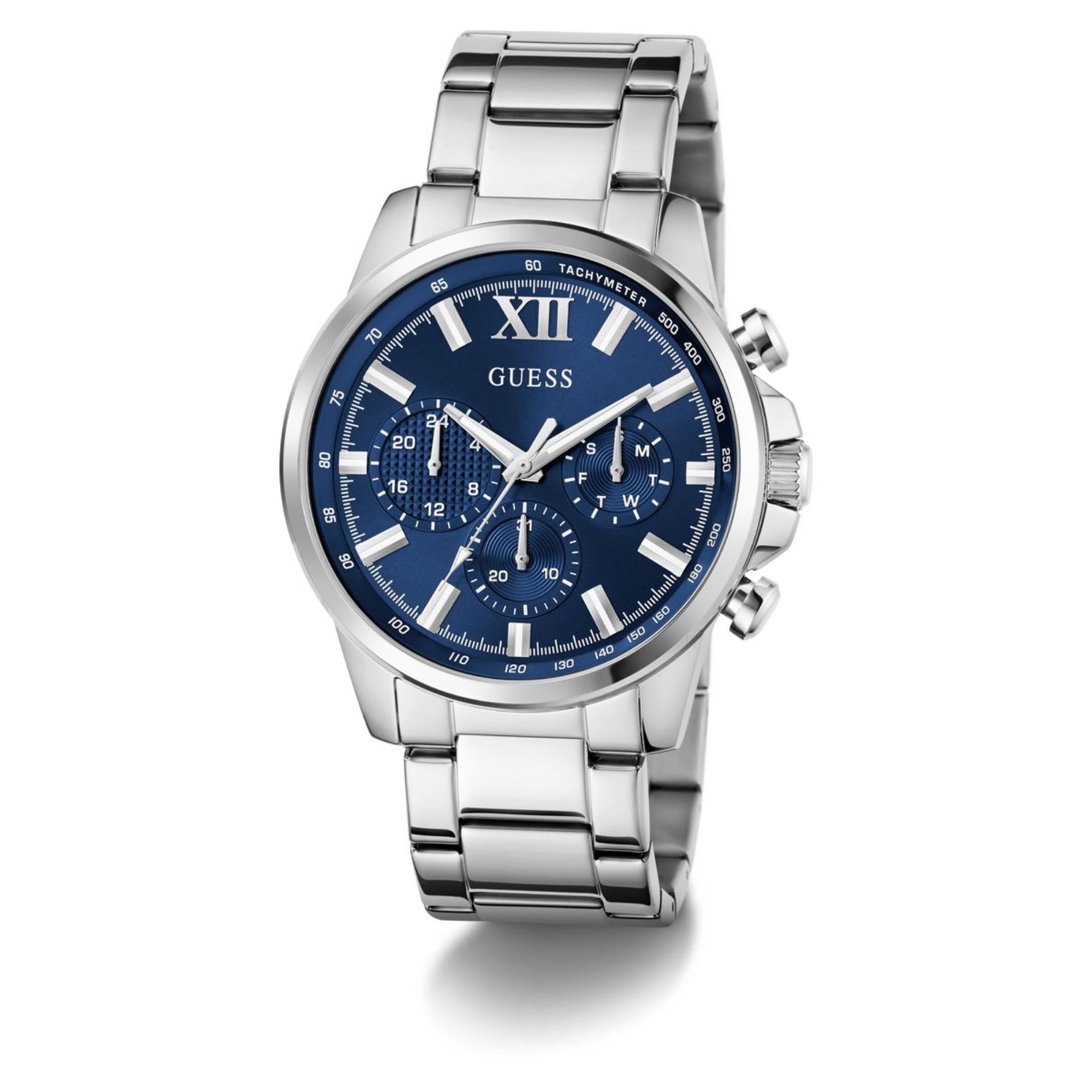 Guess Walker blaues Zifferblatt Edelstahlarmband Herren Uhr GW0900G4