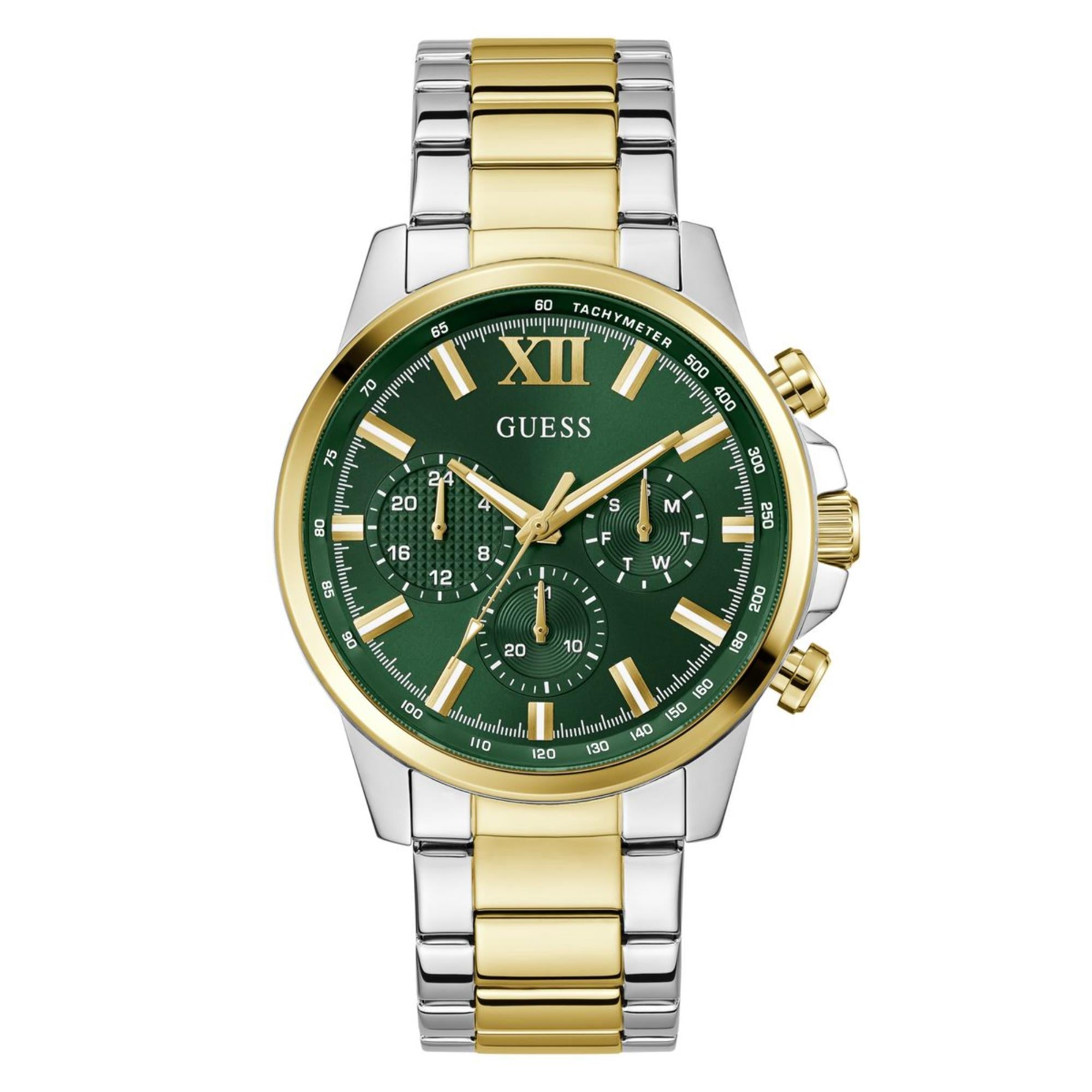 Guess Walker Green Dial Stainless Steel Strap Men's Watch GW0900G5