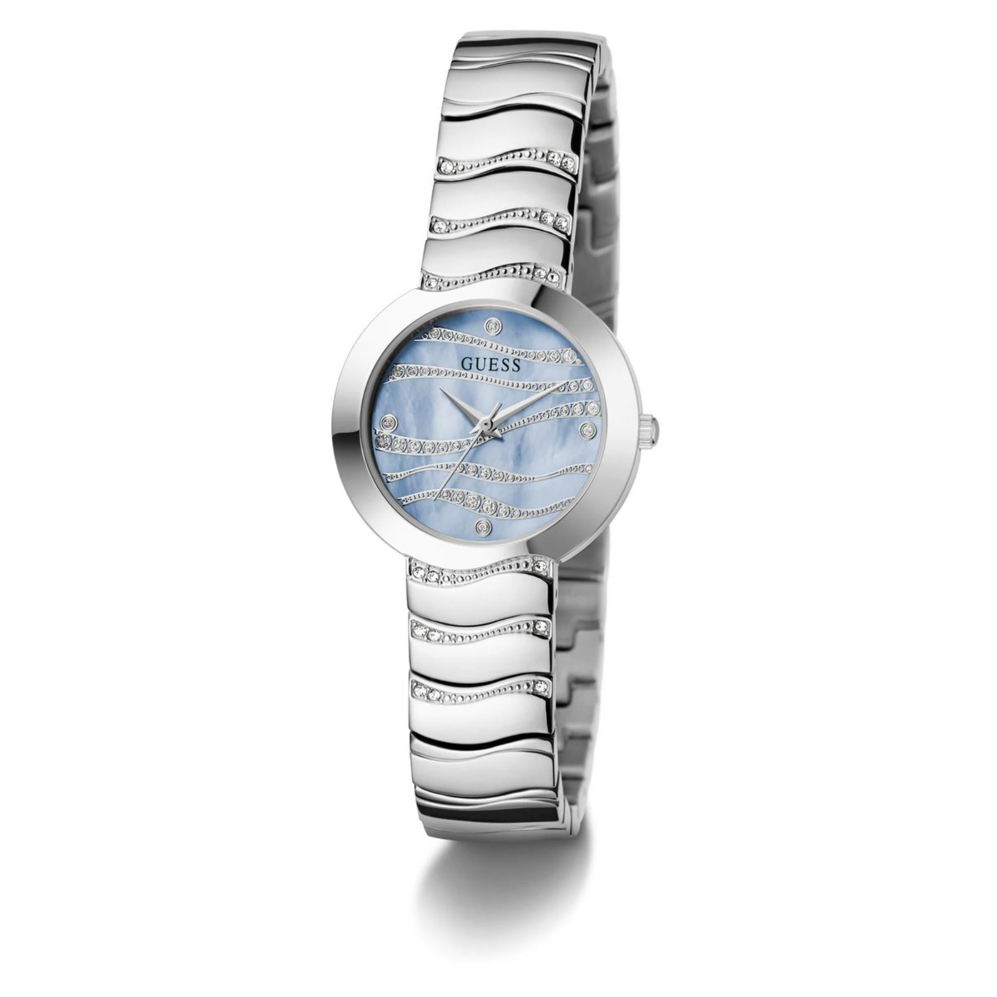 Guess Laguna blaues Zifferblatt Edelstahlarmband Damen Uhr GW0871L1