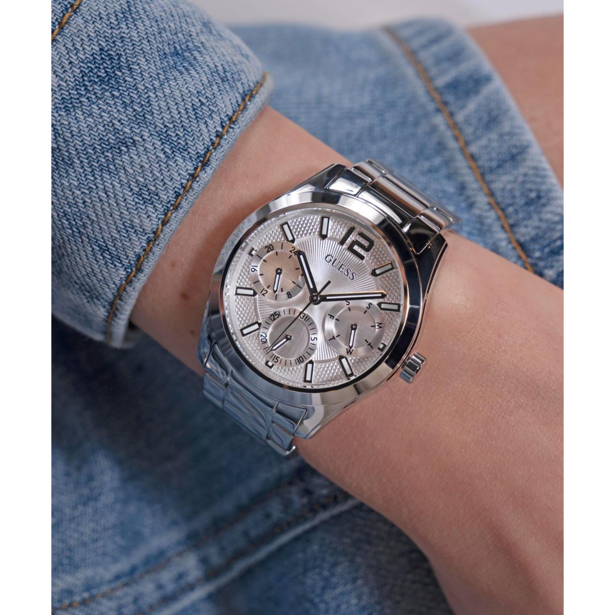 Guess Zoe Silber Zifferblatt Edelstahlarmband Damenuhr GW0760L1