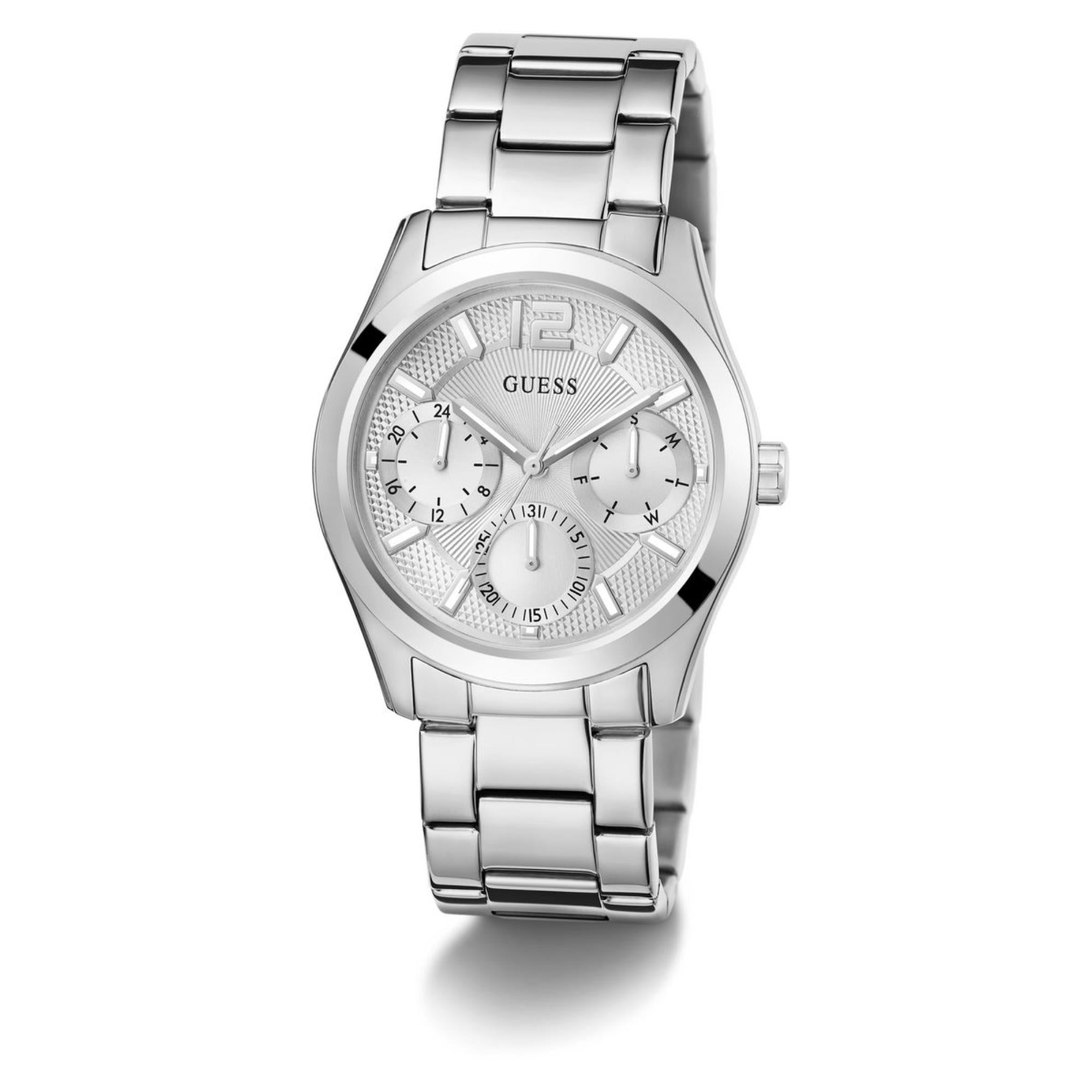 Guess Zoe Silber Zifferblatt Edelstahlarmband Damenuhr GW0760L1