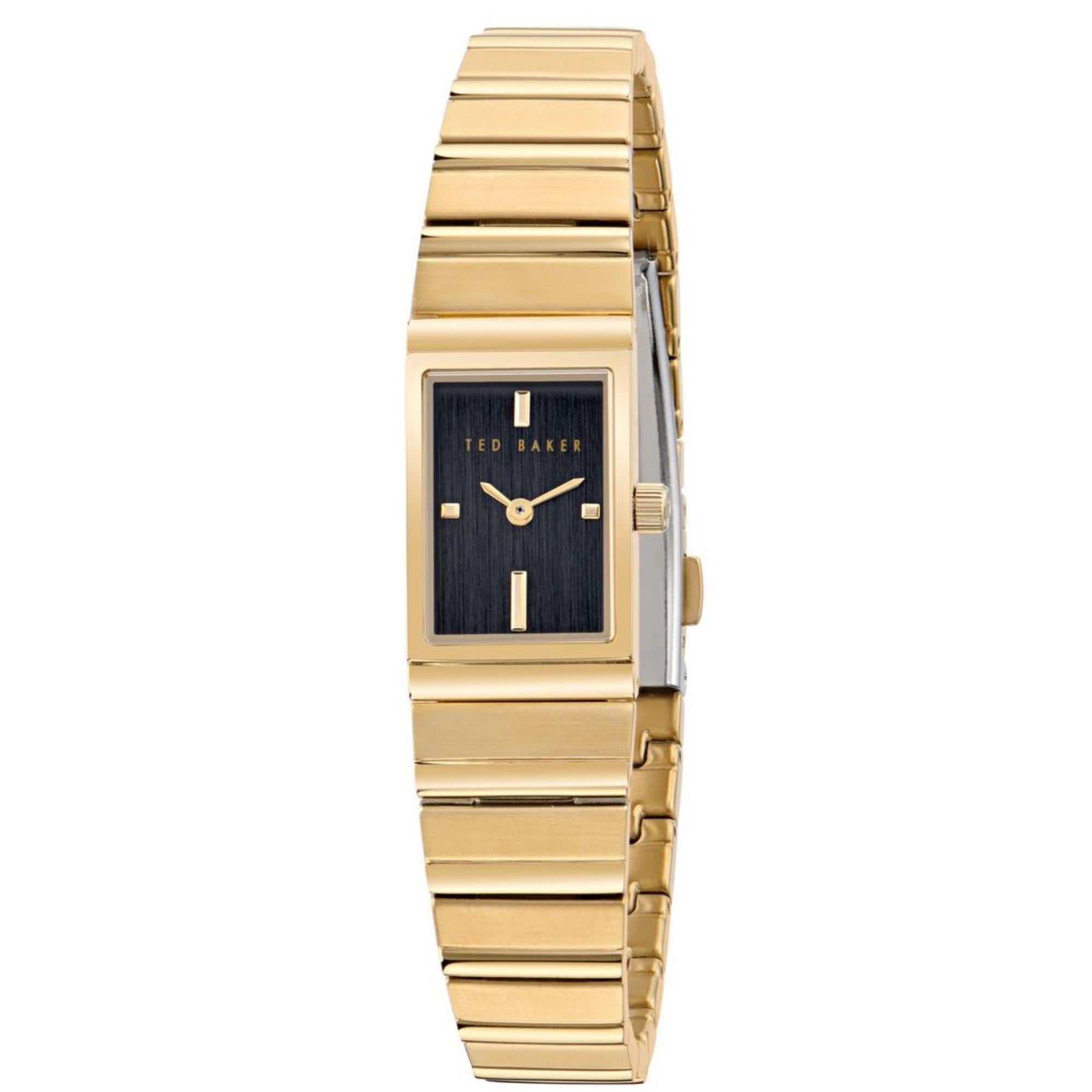Ted Baker Lileey Schwarzes Zifferblatt Edelstahlarmband Damen Uhr BKPLLS503