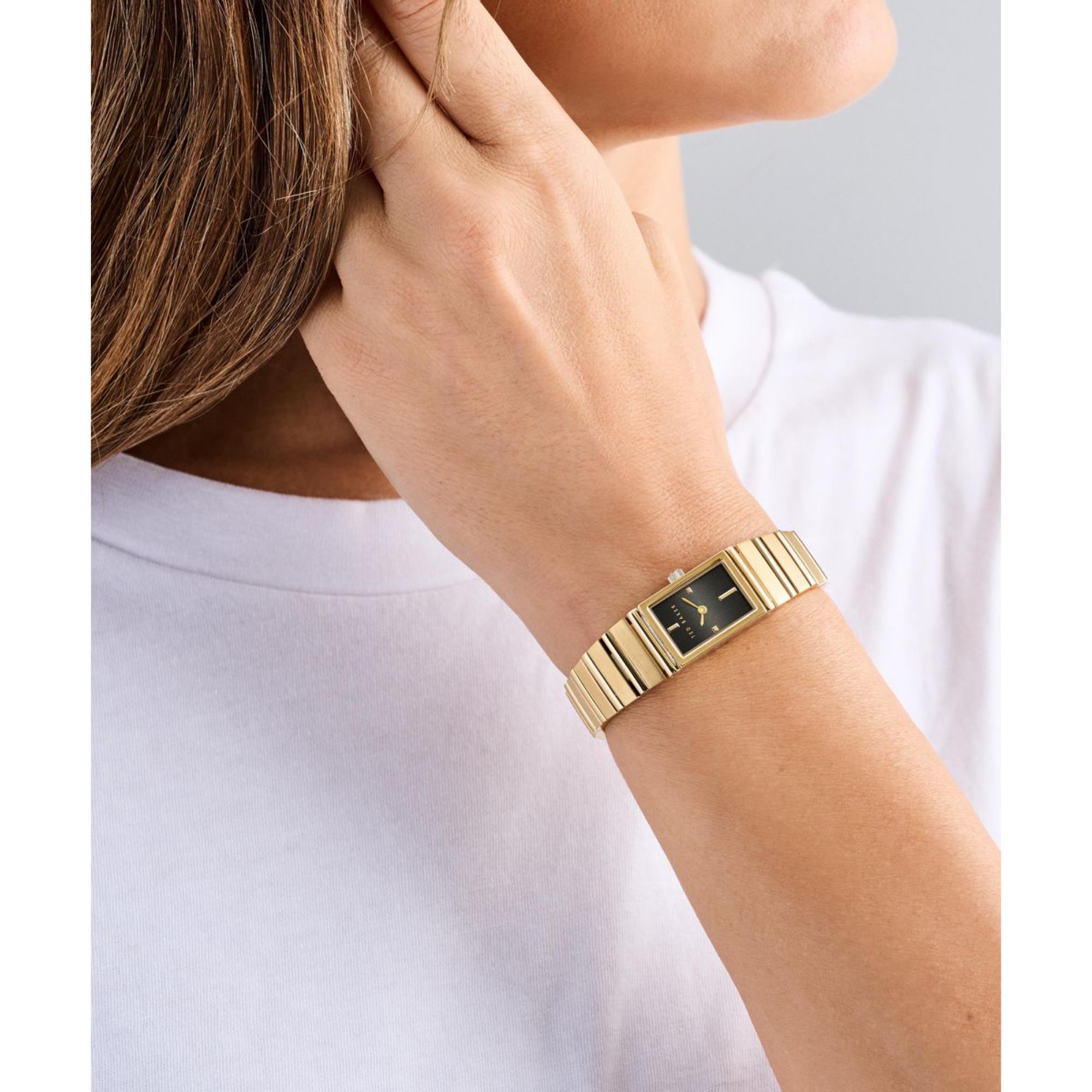 Ted Baker Lileey Schwarzes Zifferblatt Edelstahlarmband Damen Uhr BKPLLS503