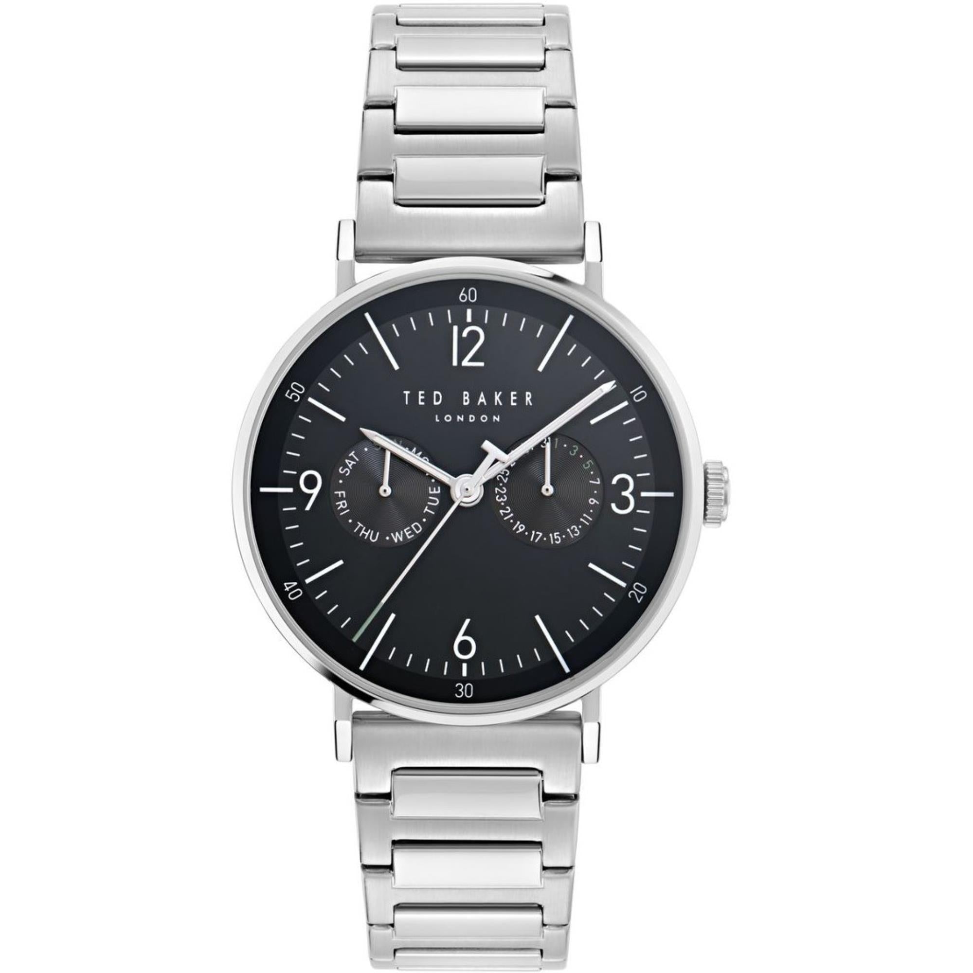 Ted Baker Phylipa Schwarzes Zifferblatt Edelstahlarmband Herren Uhr BKPPGF406