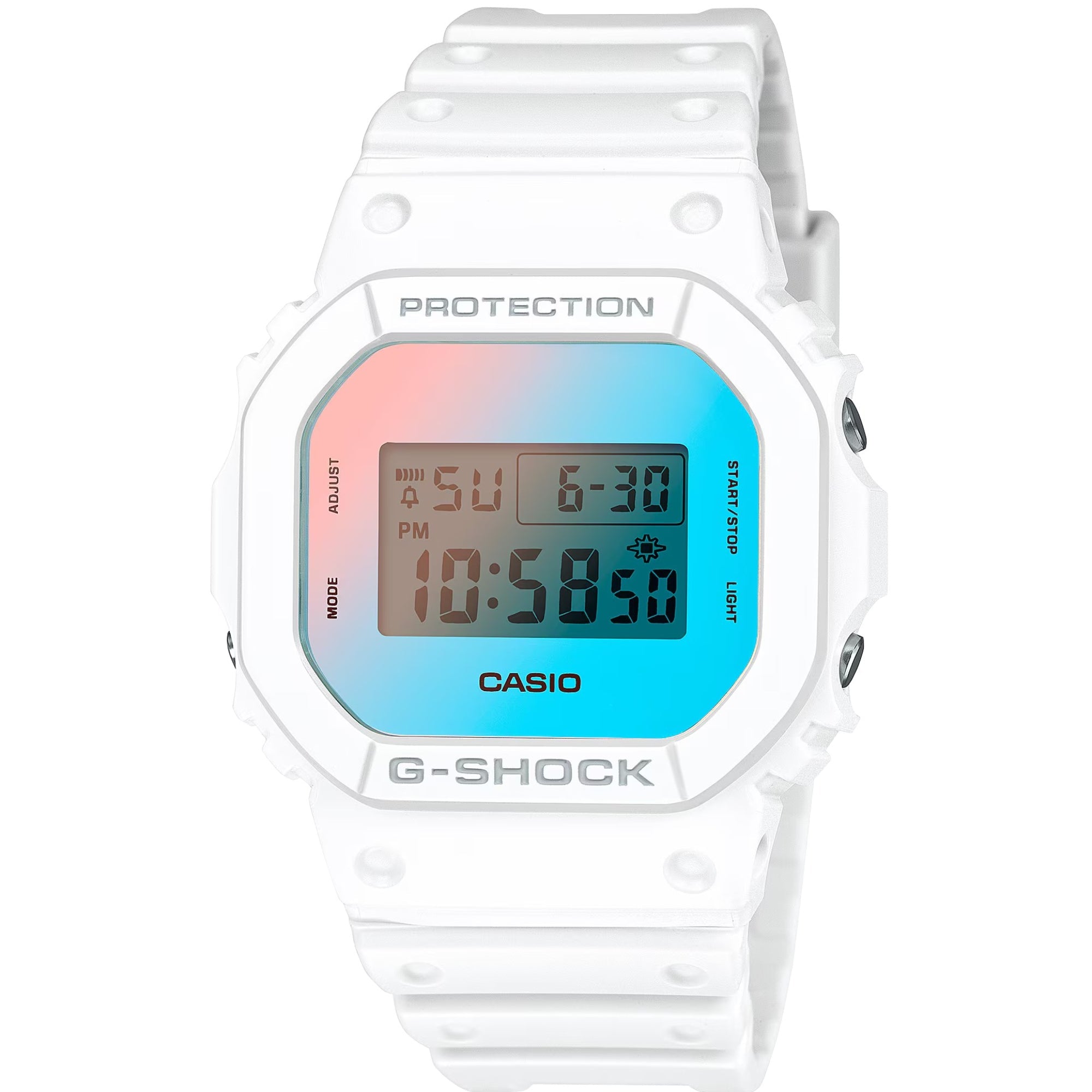 Casio G-Shock Digital Weißes Harzarmband Herren Uhr DW-5600TL-7ER
