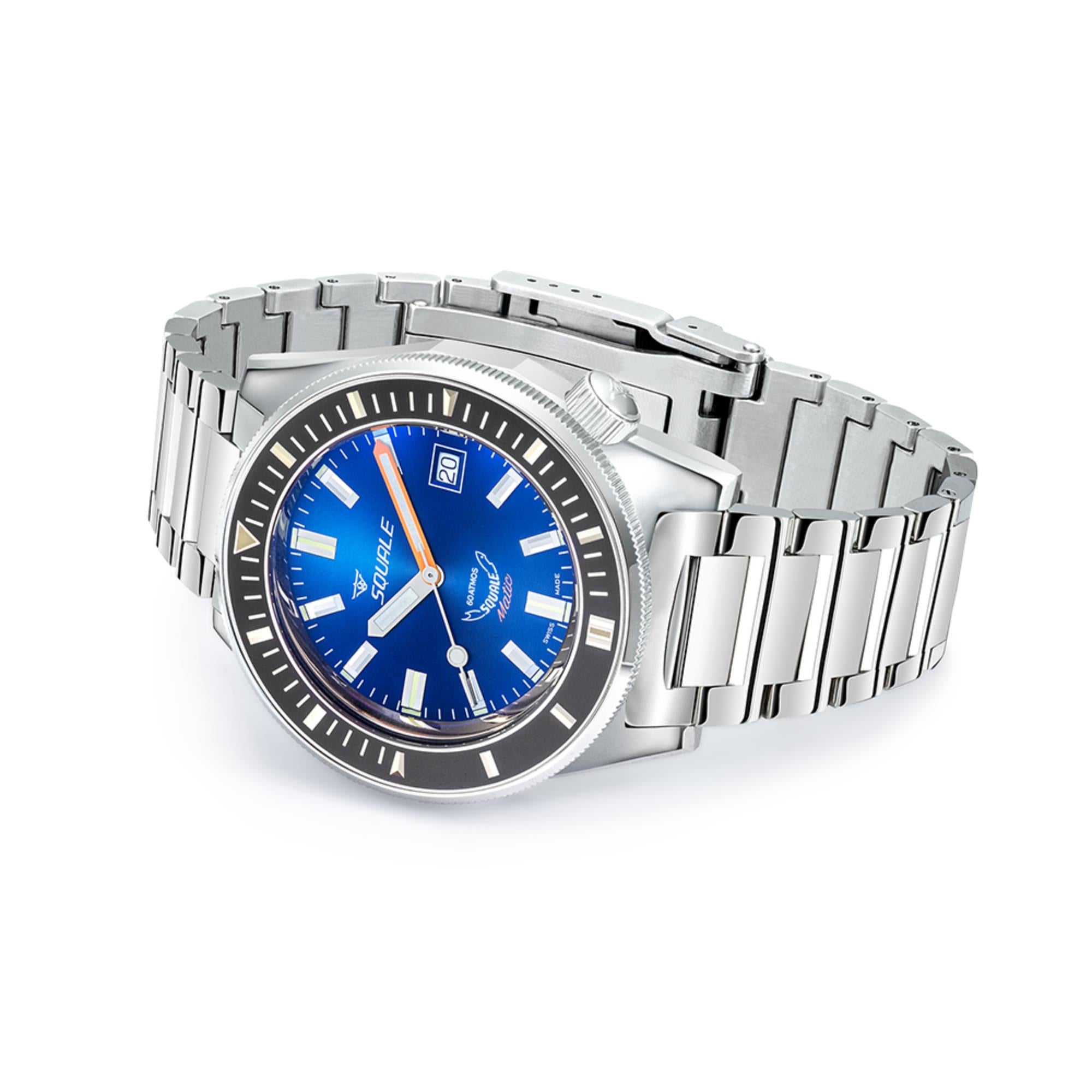 Squale Matic Automatik Dunkelblauer Zifferblatt Stahlband Herren Uhr MATICXSB.SQ22L