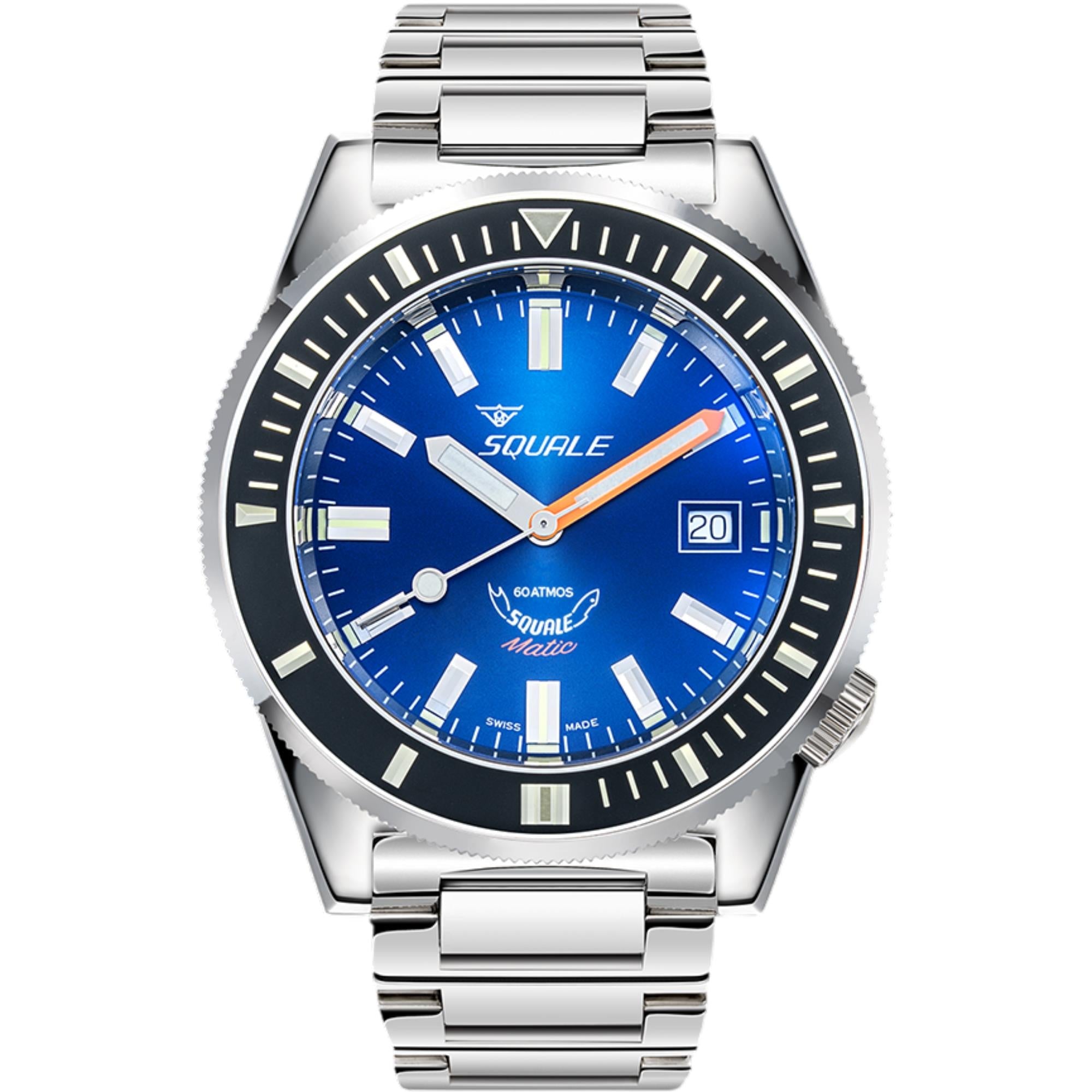 Squale Matic Automatik Dunkelblauer Zifferblatt Stahlband Herren Uhr MATICXSB.SQ22L