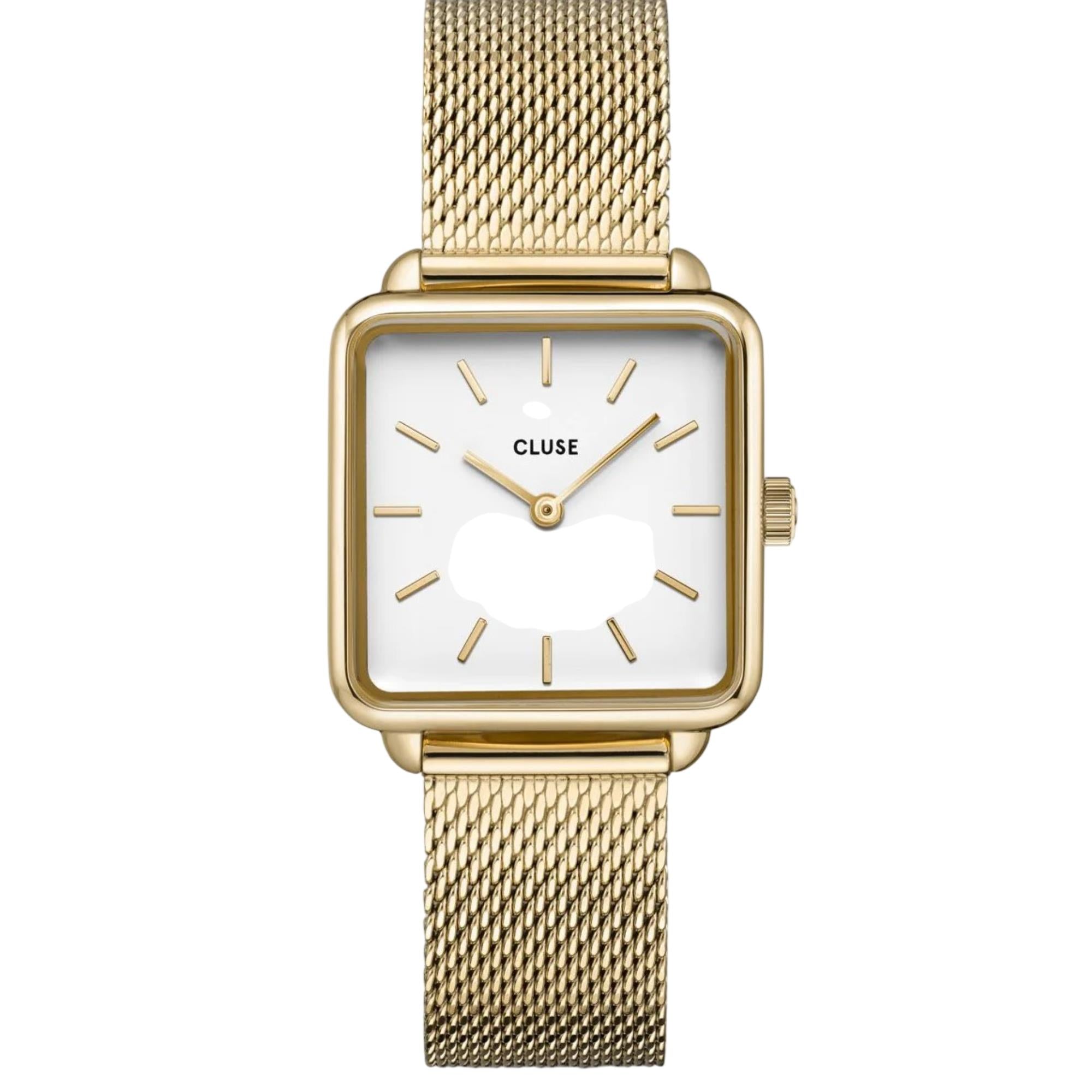 Montre femme CLUSE La Tétragone Quartz cadran blanc bracelet acier CW0101207002