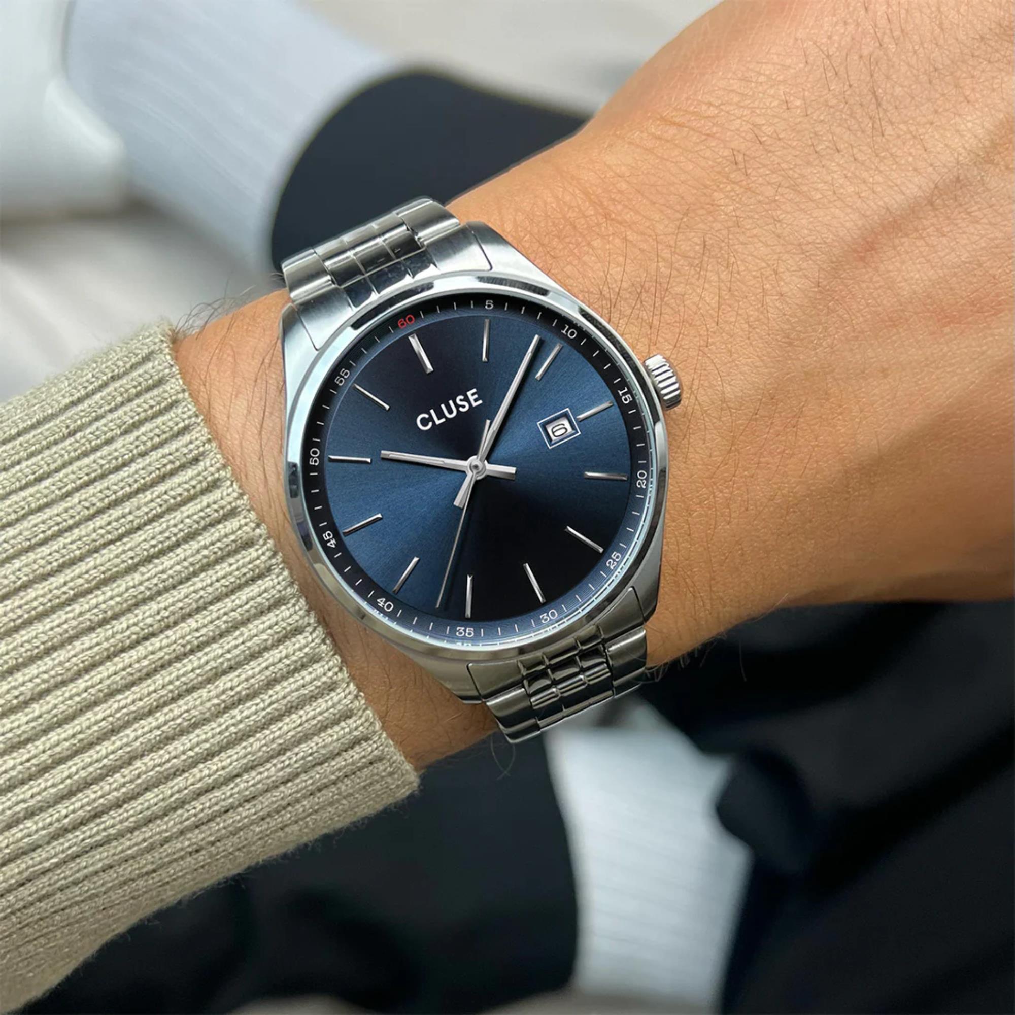 CLUSE Anthéor Quartz Blue Dial Steel Strap Men's Watch CW20903