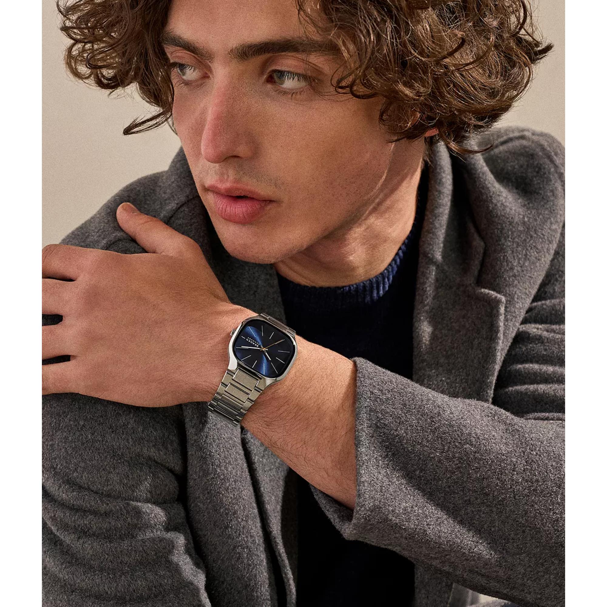 Skagen Mellem Quarz Blaues Zifferblatt Stahlarmband Herren Uhr SKW6946