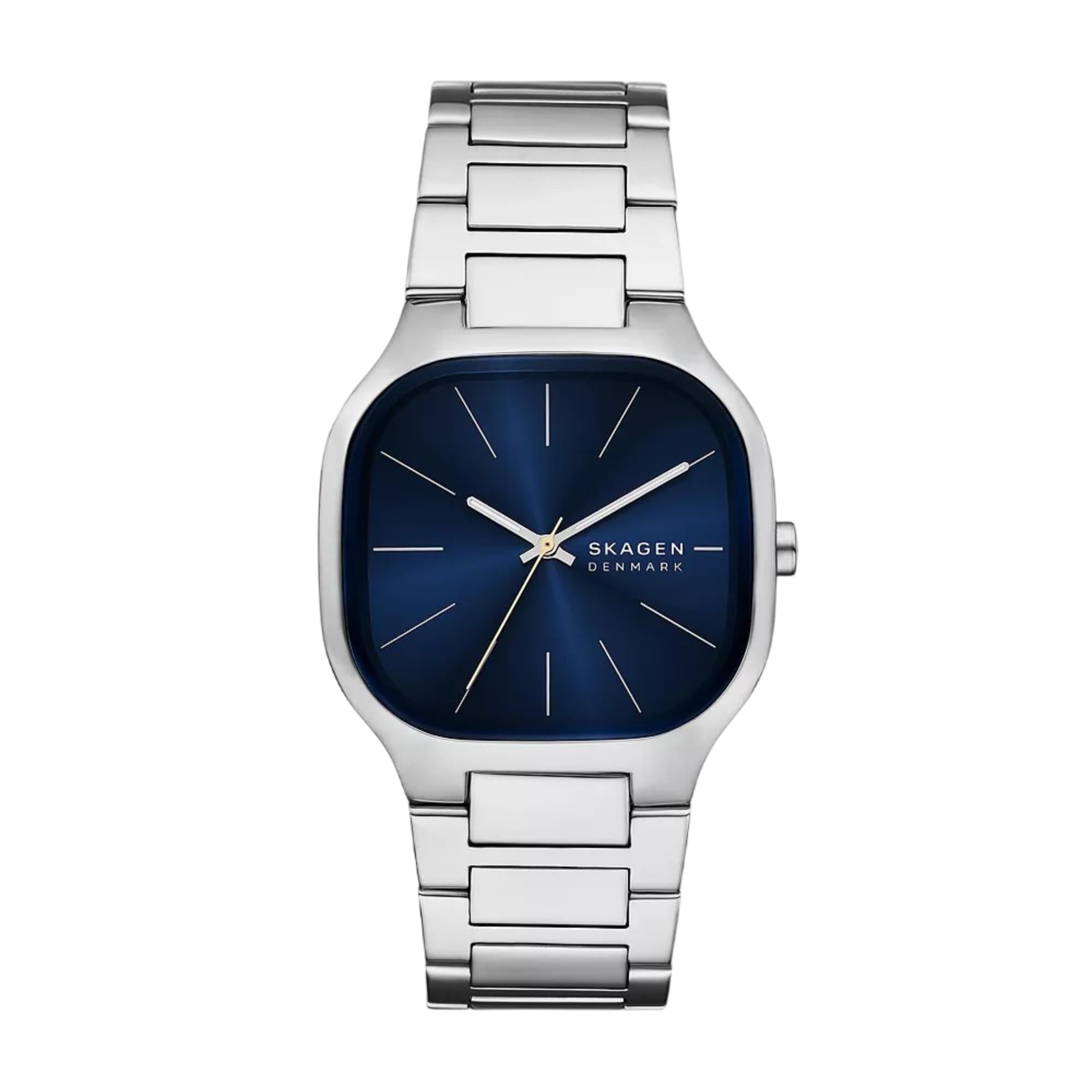 Skagen Mellem Quarz Blaues Zifferblatt Stahlarmband Herren Uhr SKW6946