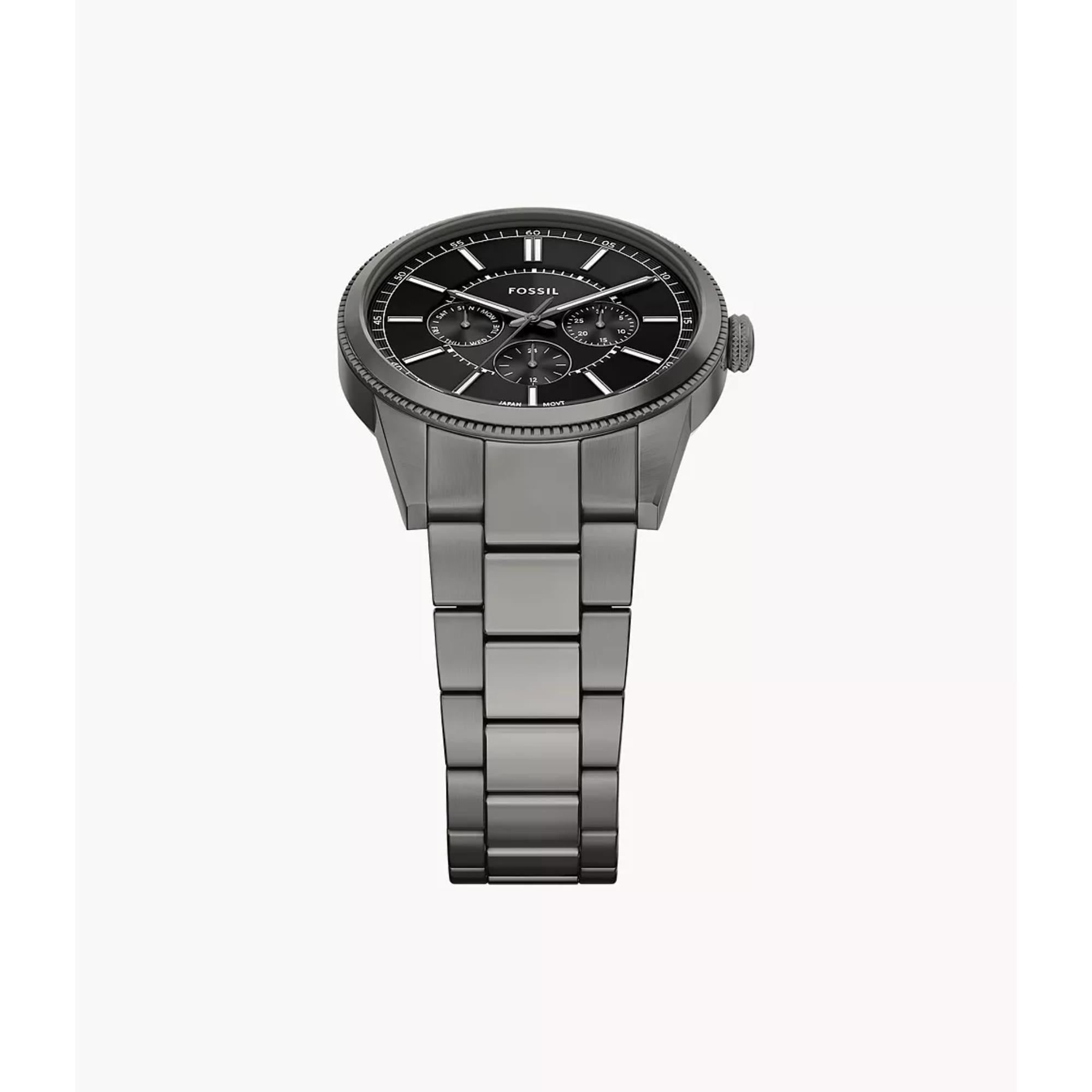 Fossil Pearson 42mm Chronograph Schwarzes Zifferblatt Stahl Herren Quarz Uhr FS6136