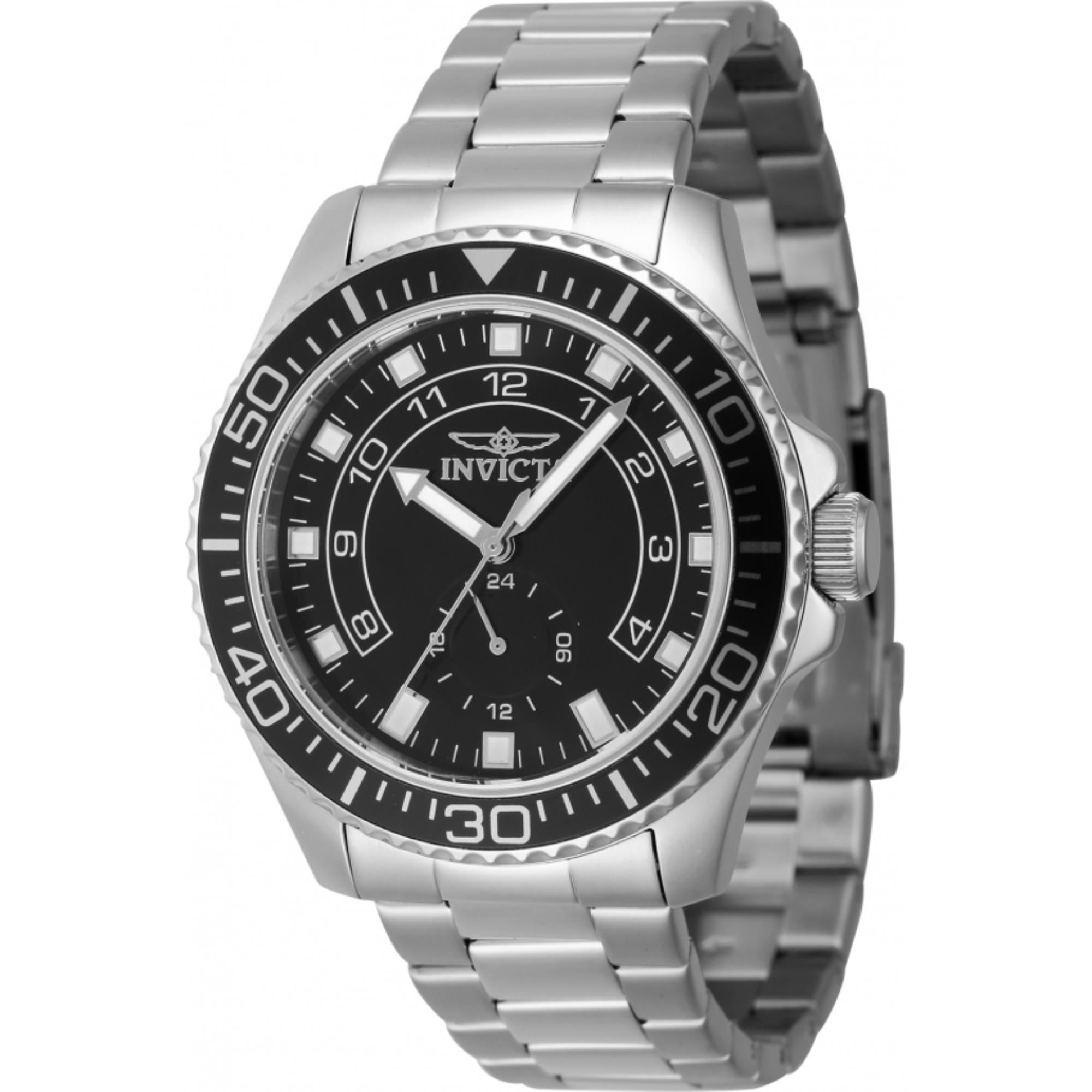 Invicta Pro Diver Quarz Schwarzes Zifferblatt Stahlarmband Herren Uhr 47125