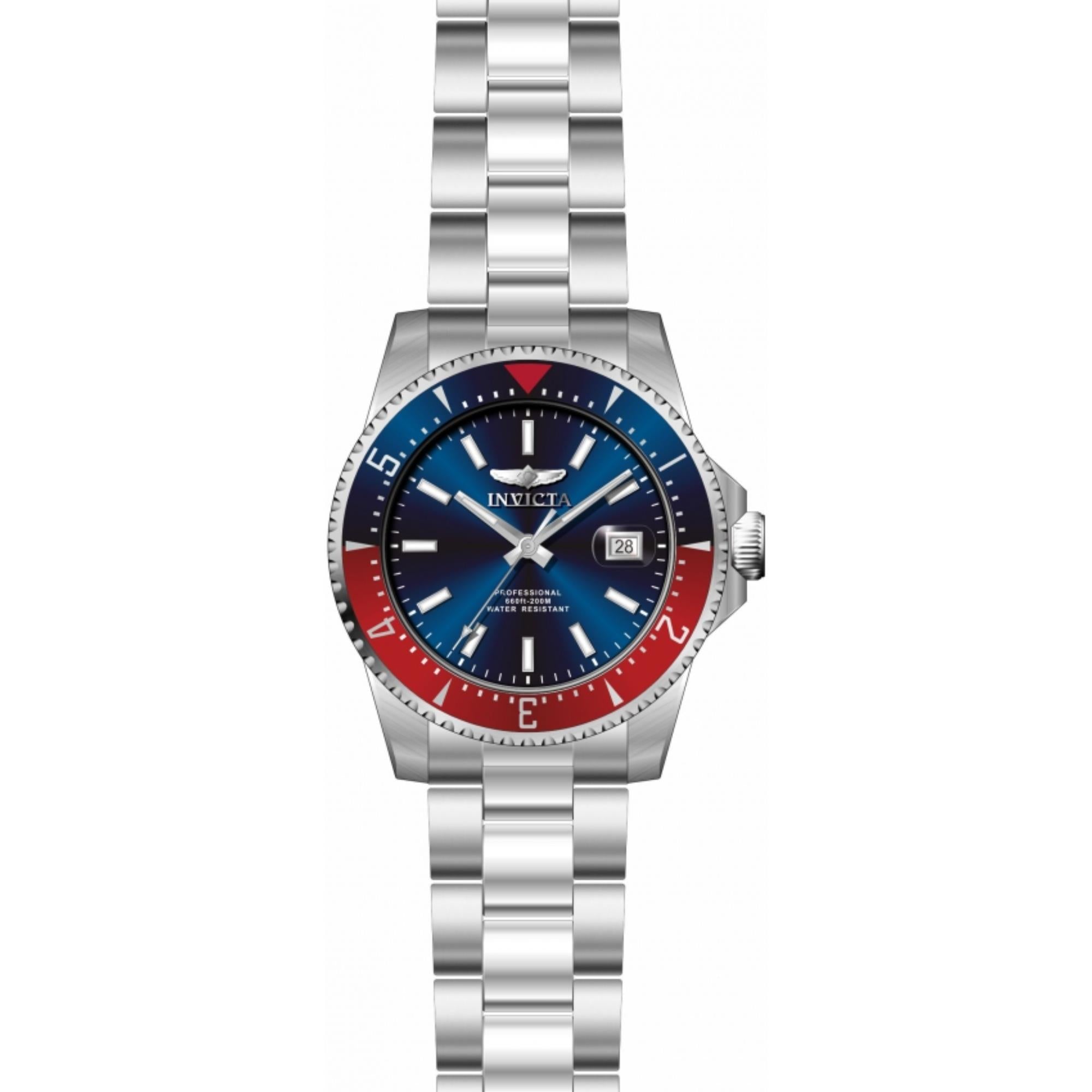 Invicta Pro Diver Automatik Blaues Zifferblatt Stahlarmband Herrenarmbanduhr 36784