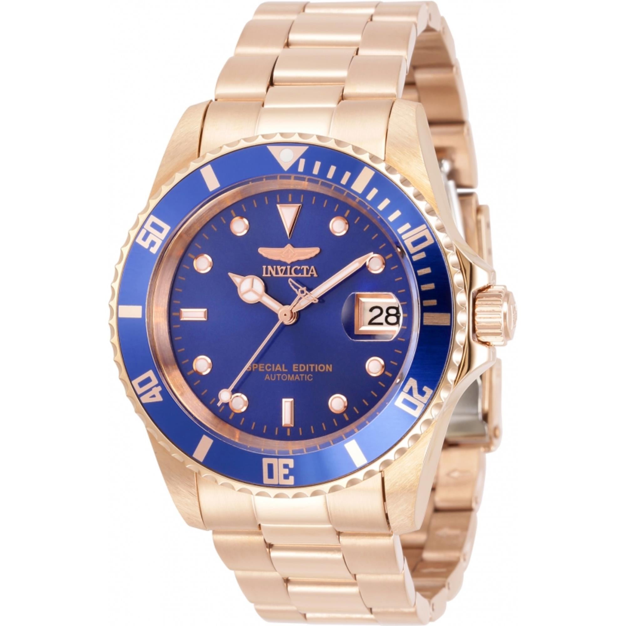 Invicta Pro Diver Automatik Blaues Zifferblatt Stahlarmband Herrenarmbanduhr 30601
