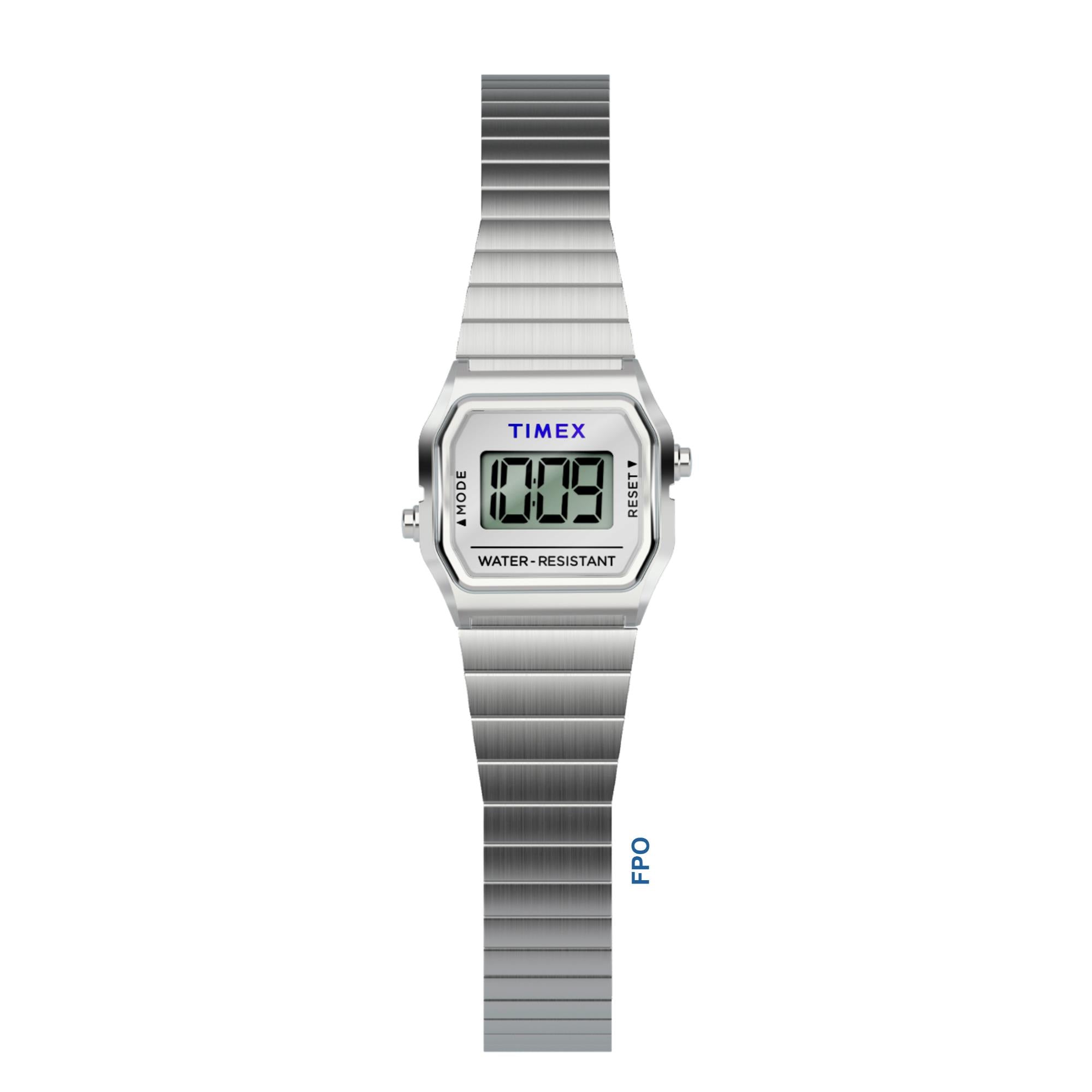 Timex T80 20mm Digital Steel Ladies Quartz Watch TW2Y46500