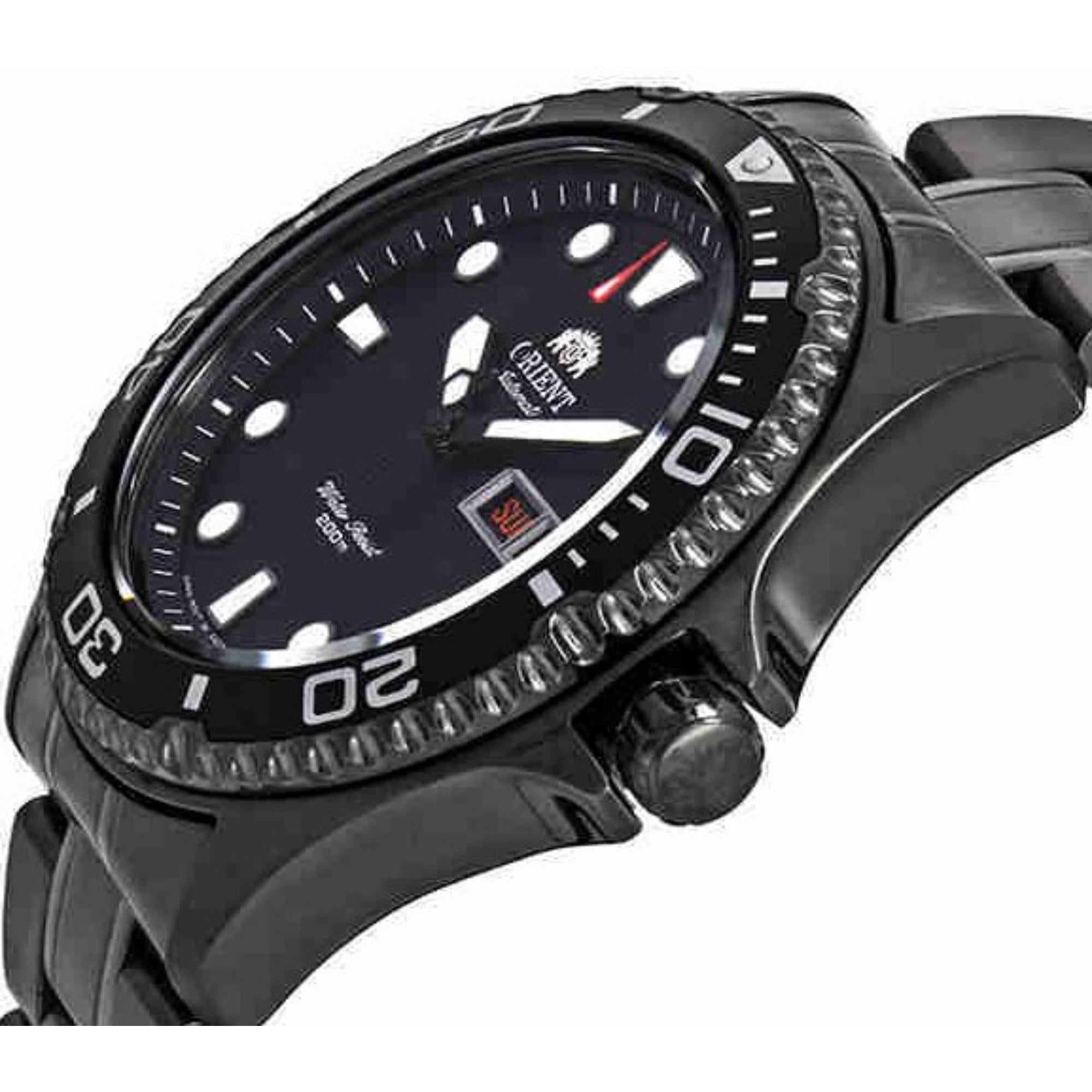 Orient Ray Raven II 41.5mm Black Dial Steel Mens Automatic Watch TAA02003B9