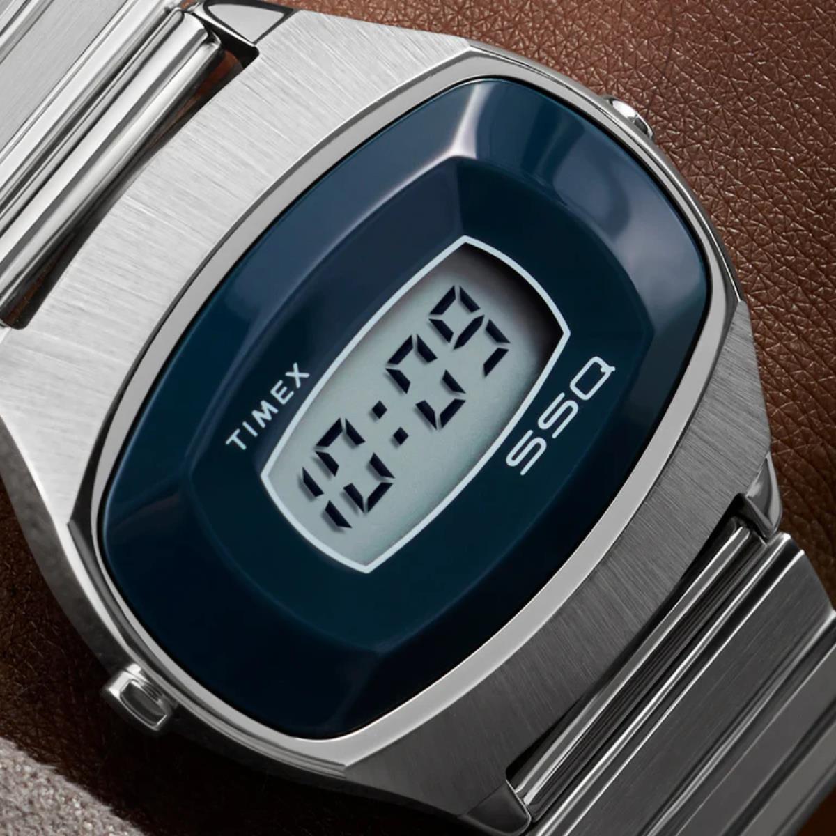 Timex Q 38mm Digital Steel Quartz Watch TW2Y06100