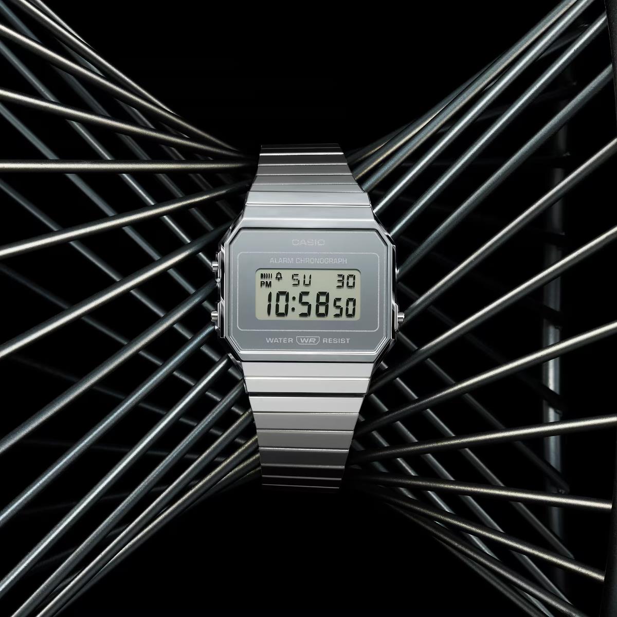 Casio Vintage Quarz Digital Stahlarmband Uhr A700WEV-7AEF