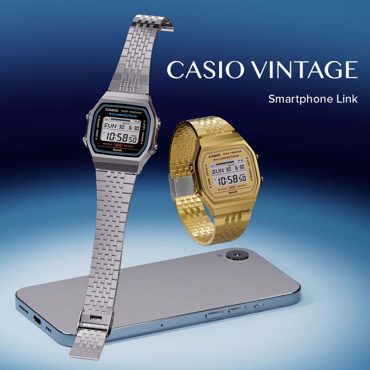 Casio Vintage Quarz Digital Stahlarmband Uhr ABL-100WE-1AEF