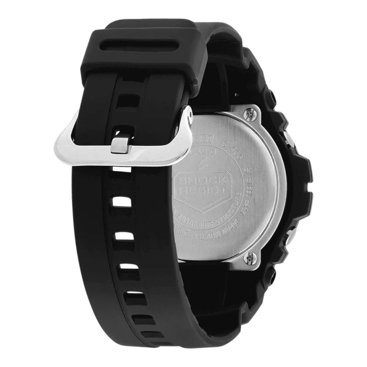 Casio G-Shock Digi-Analog Schwarzes Zifferblatt Kunststoffarmband Herren Uhr G-100-1BVMUR
