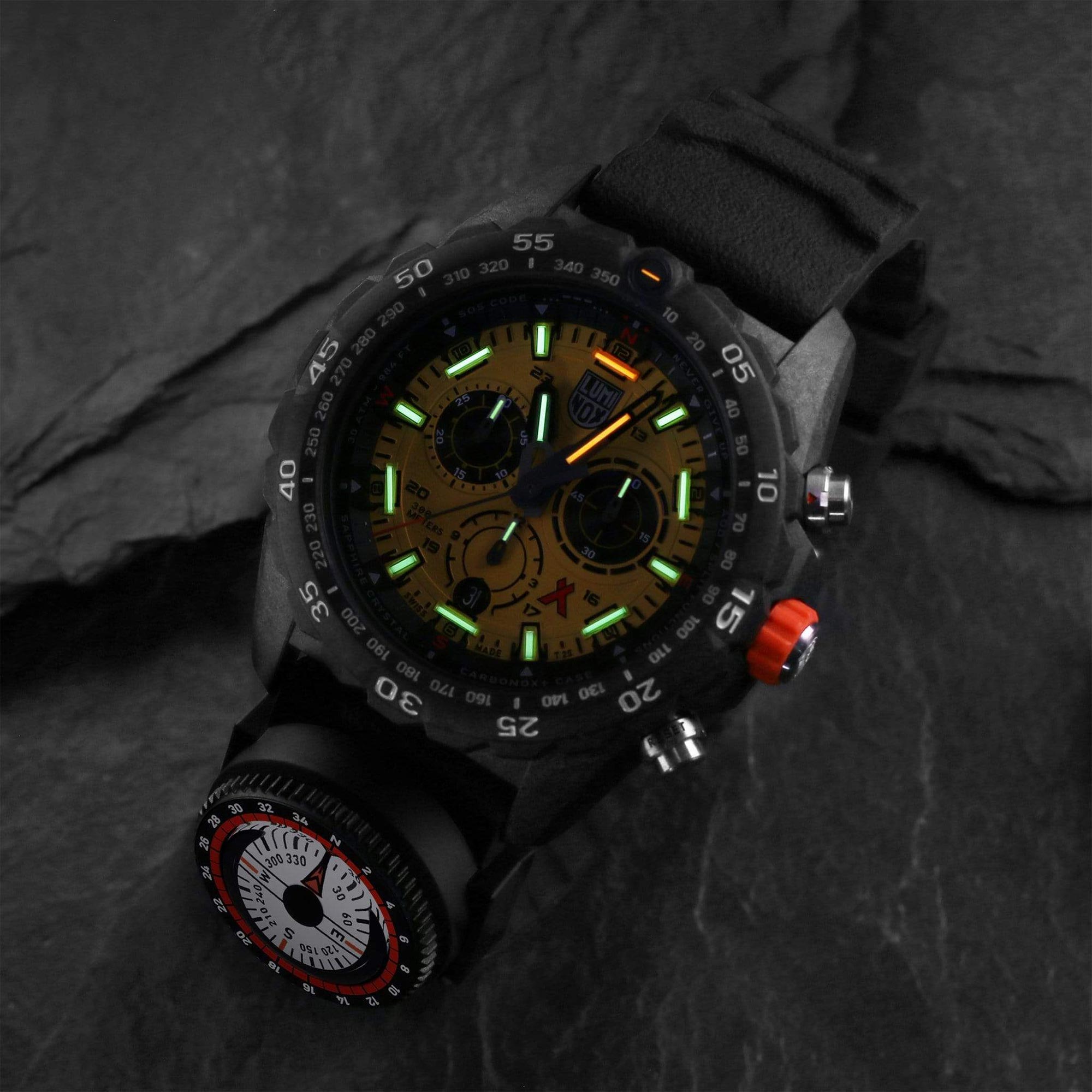 Luminox Bear Grylls Survival Gelbes Zifferblatt Gummi Armband Herren Uhr XB.3745