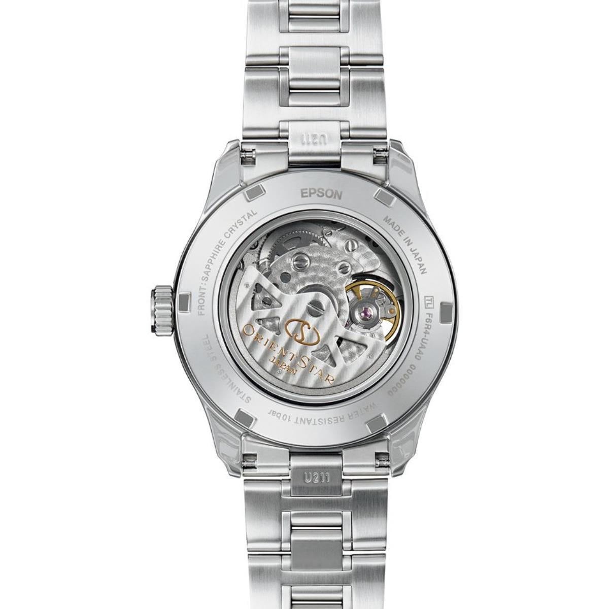 Orient Star Semi Skeleton 39mm Power Reserve Weißes Zifferblatt Stahl Herren Automatik Uhr RE-AT0004S00B