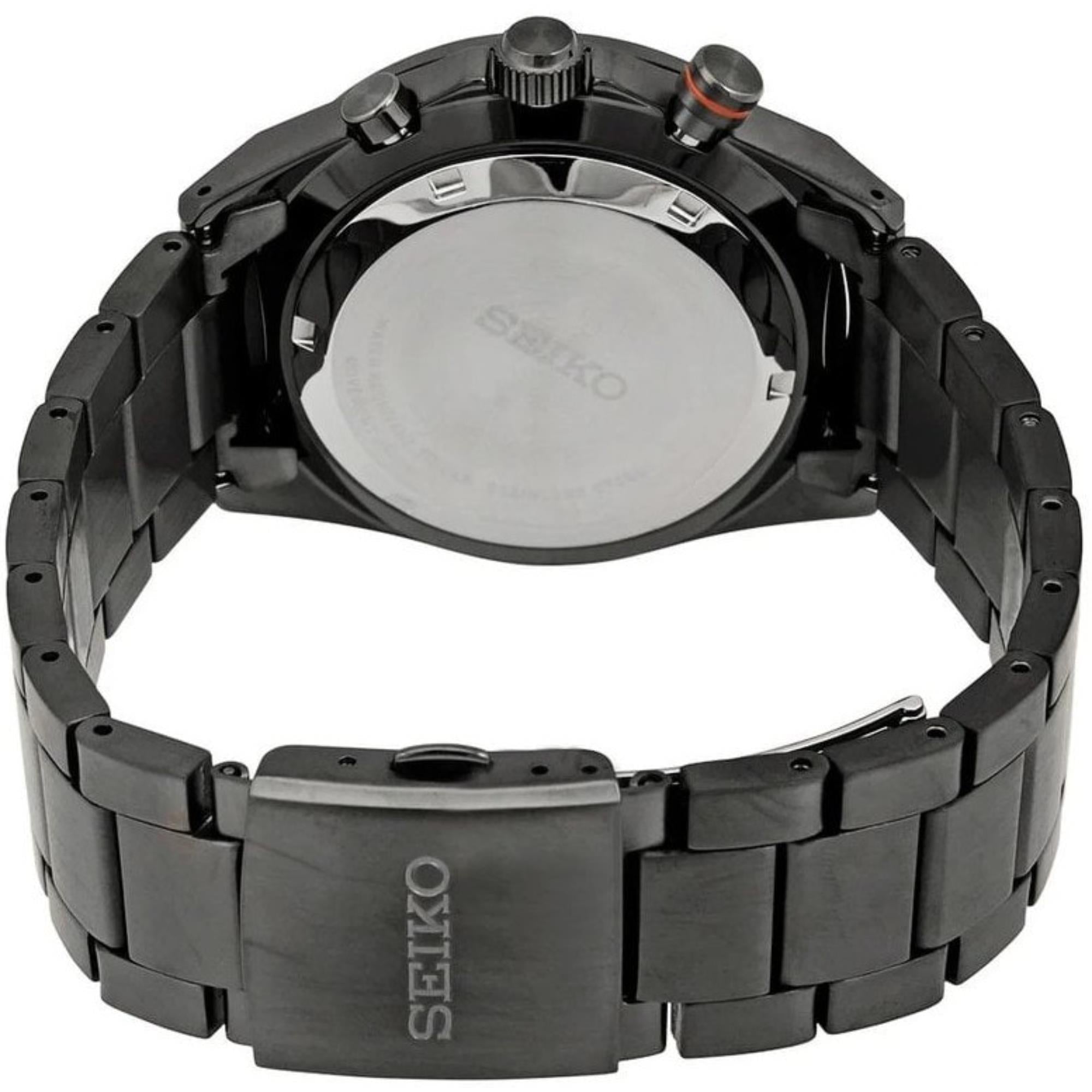 Seiko SSB399P1 stainless steel bracelet and three-fold clasp with push-button release