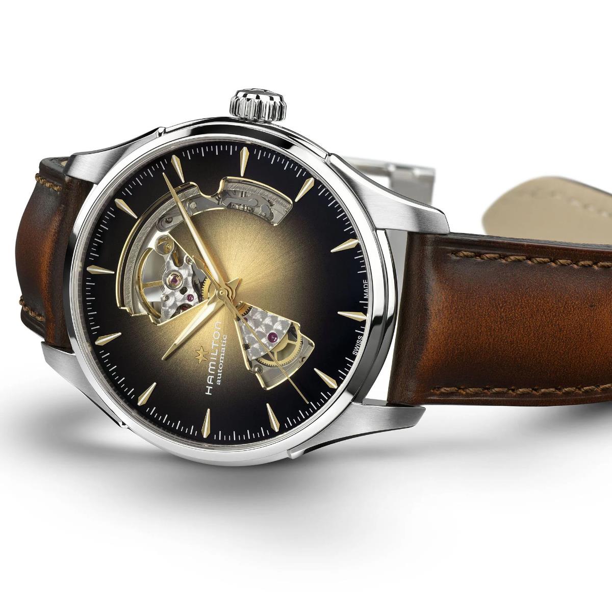 Hamilton H32675501 40mm brown leather strap and pin buckle