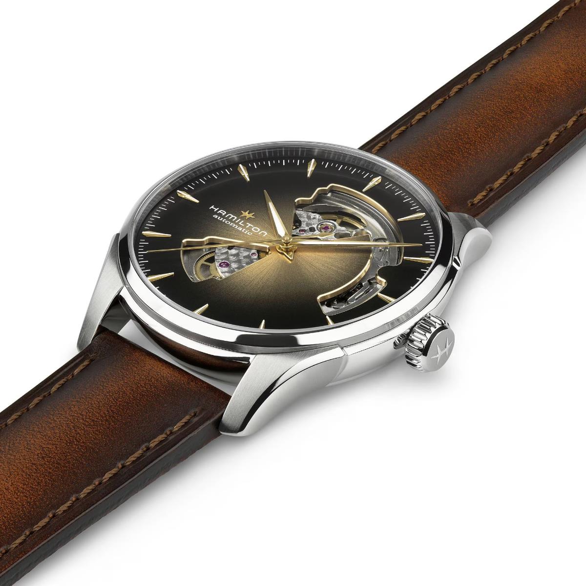 Hamilton H32675501 brown leather strap and pin buckle