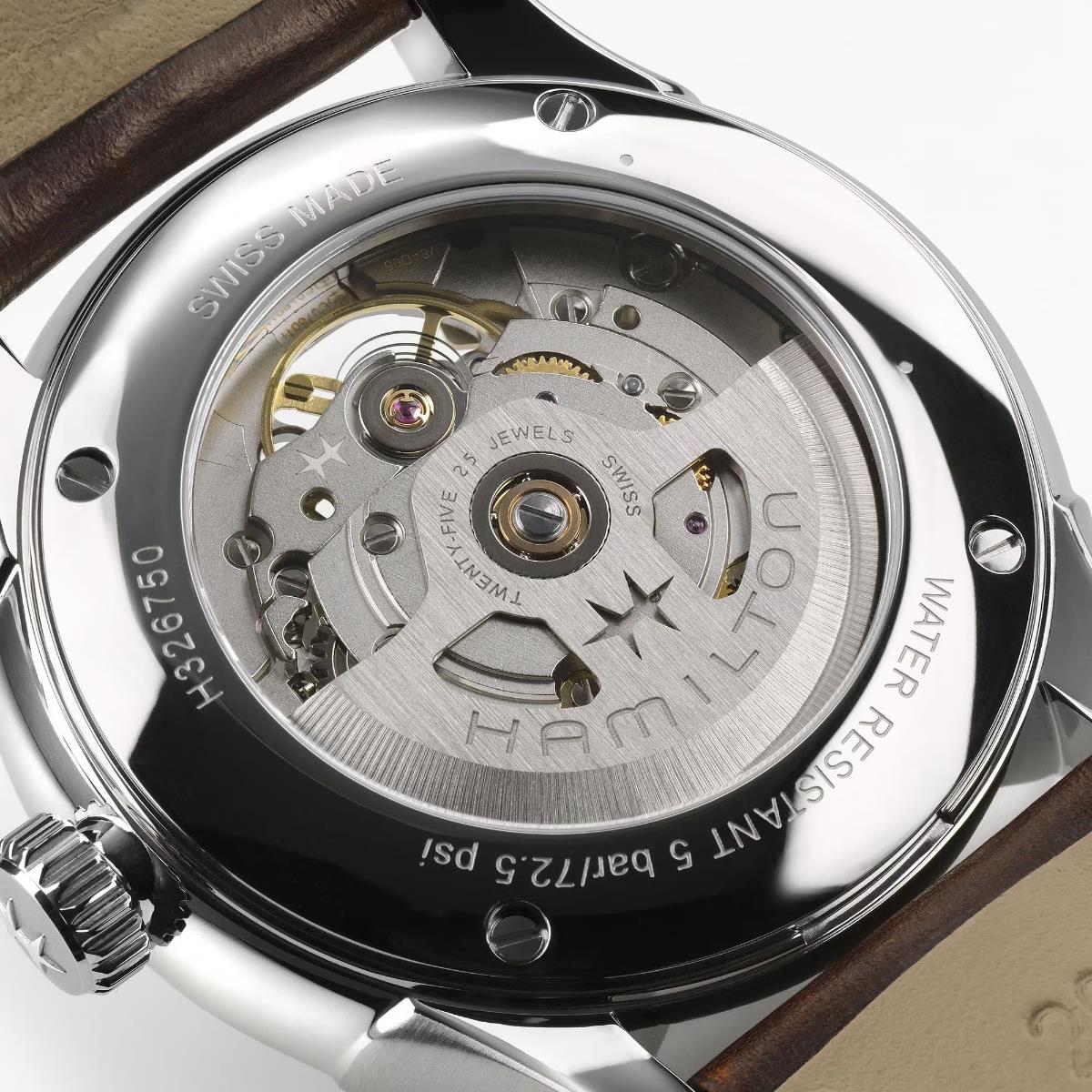 Hamilton Jazzmaster H32675501 see-through exhibition caseback with H-10 movement