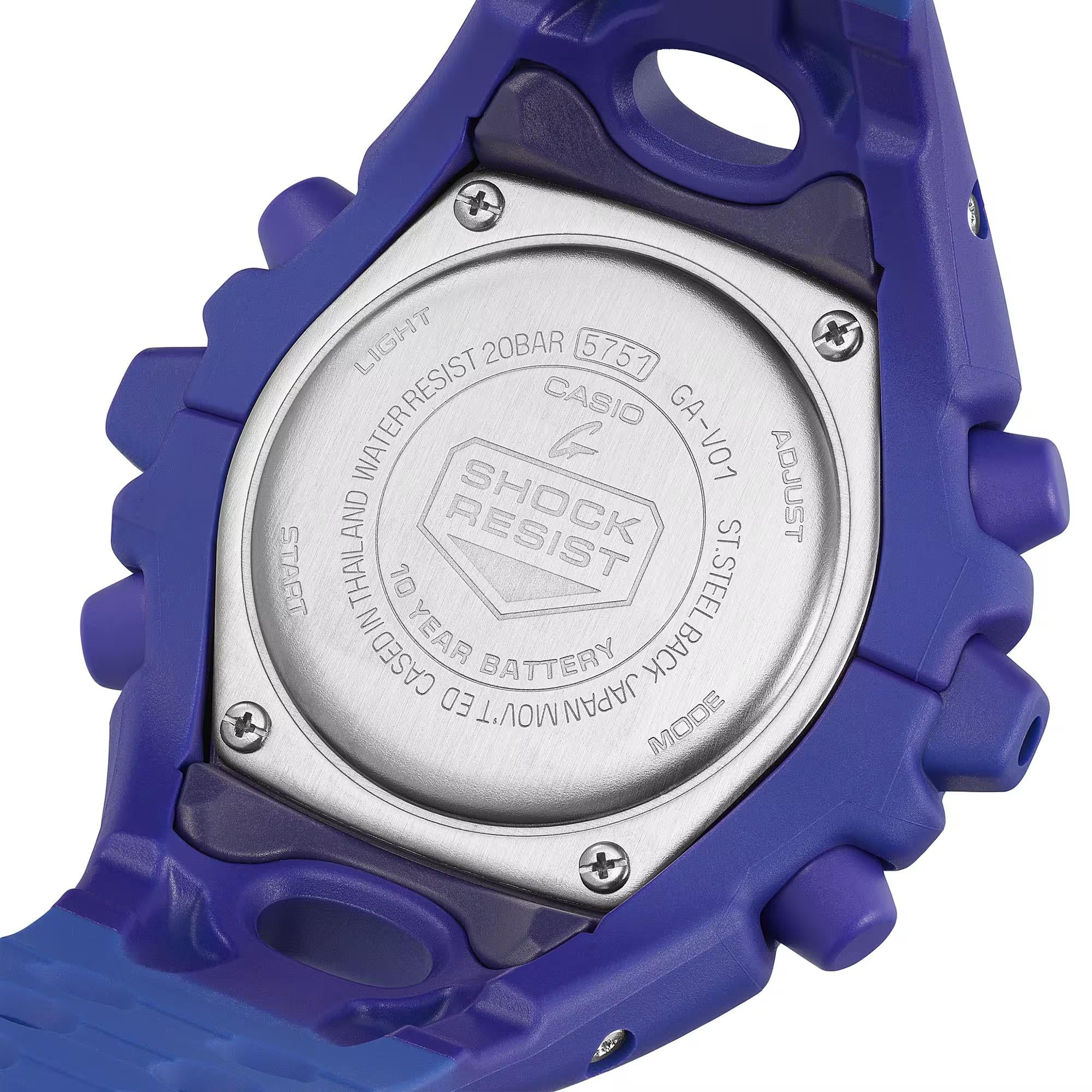 Casio G-Shock GA-V01 Serie Quarz Lila Digi-Analoge Harzarmband Herren Uhr GA-V01-2AER