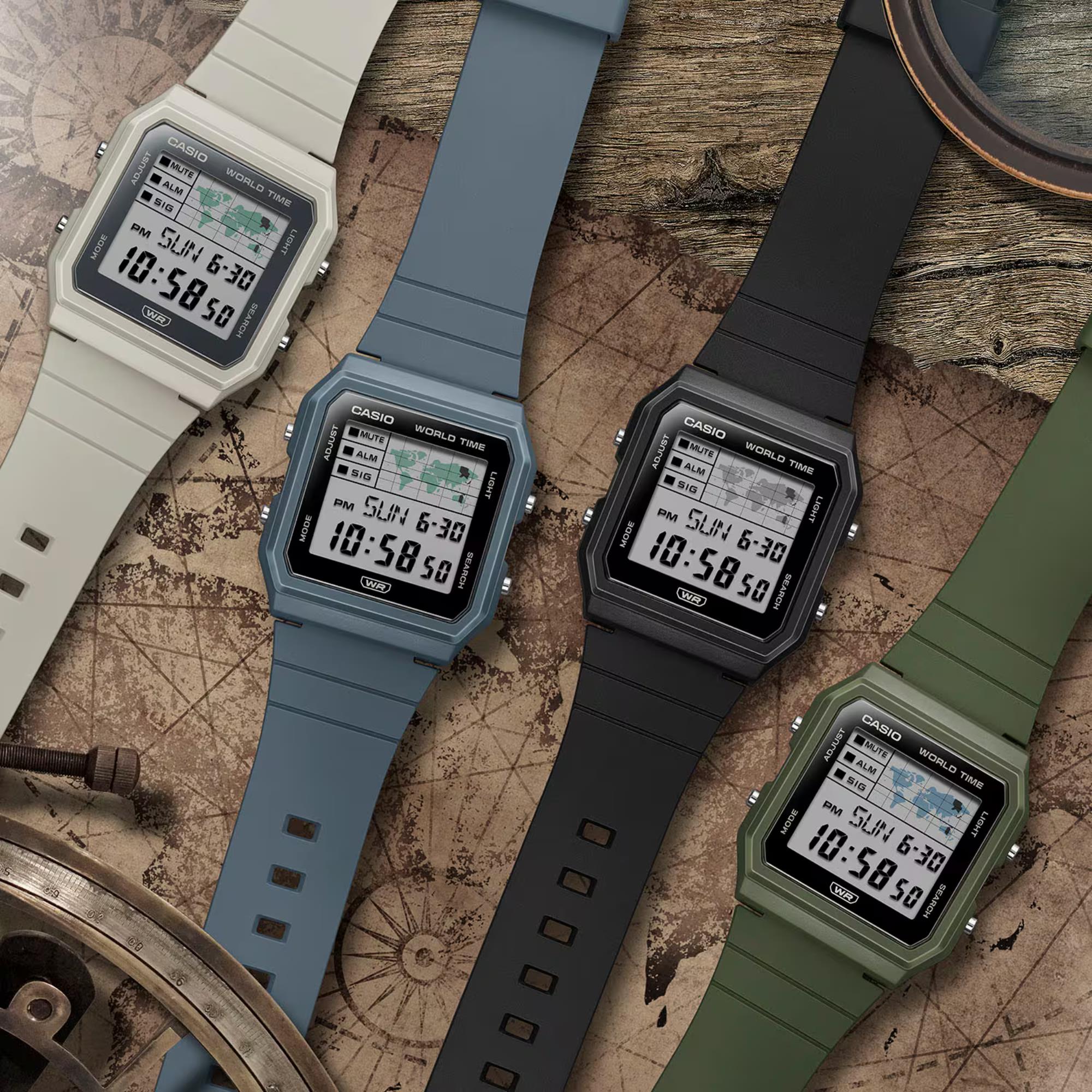 Casio Vintage Digitales Harzarmband Uhr LF-30W-3AE