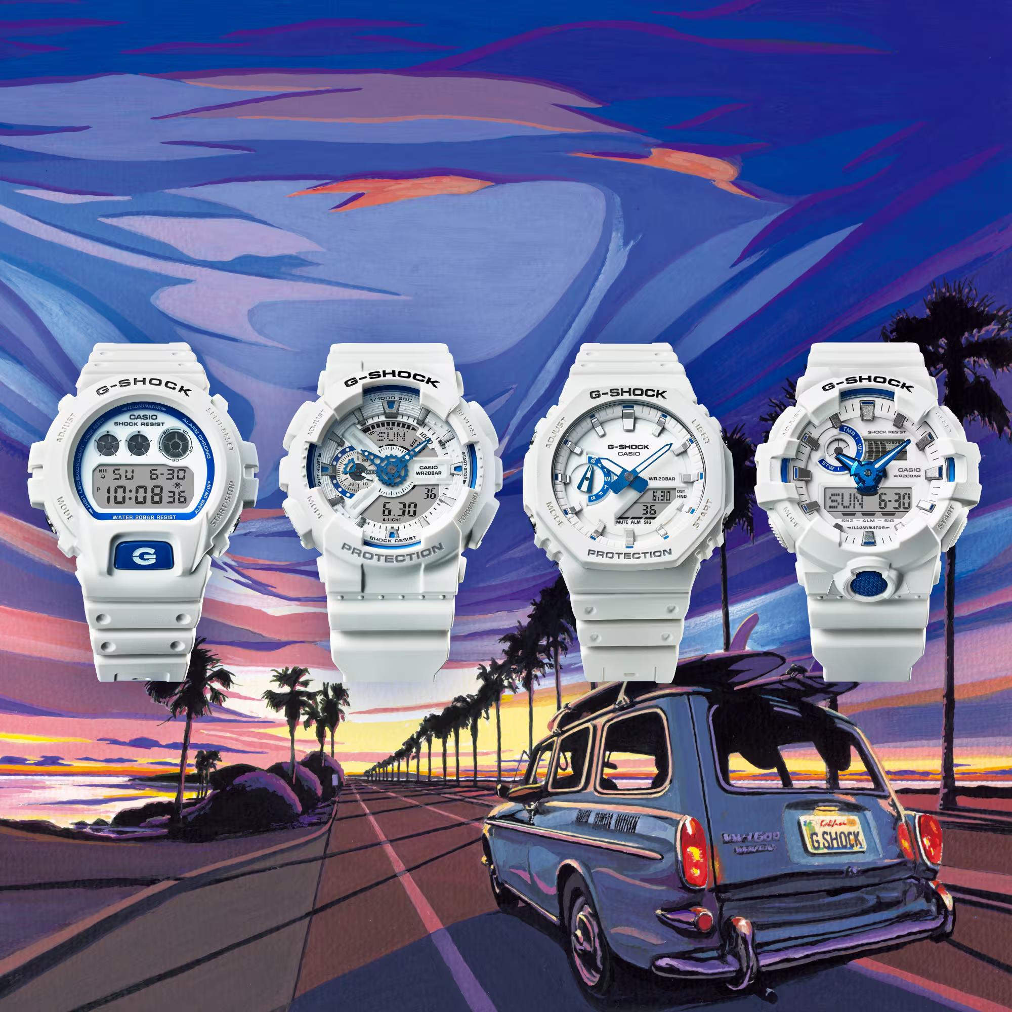 Casio G-Shock White Digital-Analogue Resin Strap Watch GA-110HDS-7AER