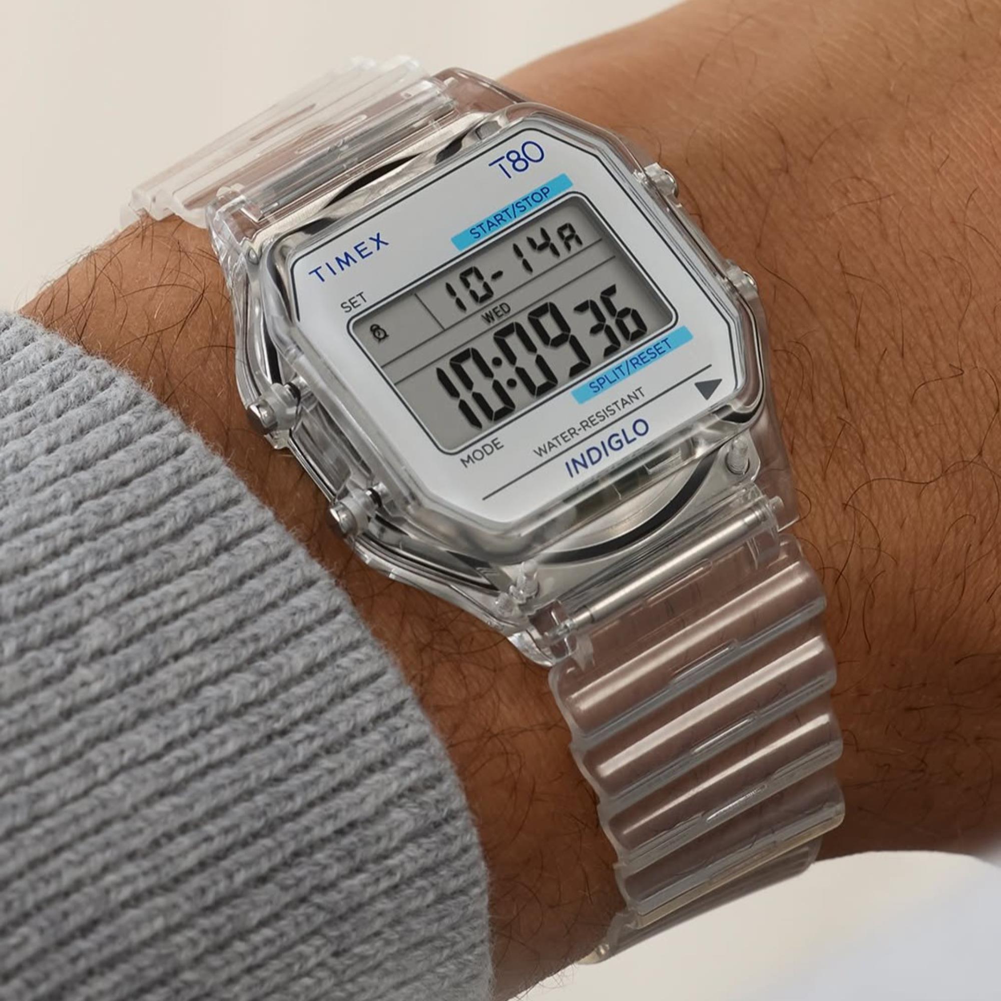Timex T80 Digitale Translucente Armband Damen Uhr TW2Y36400
