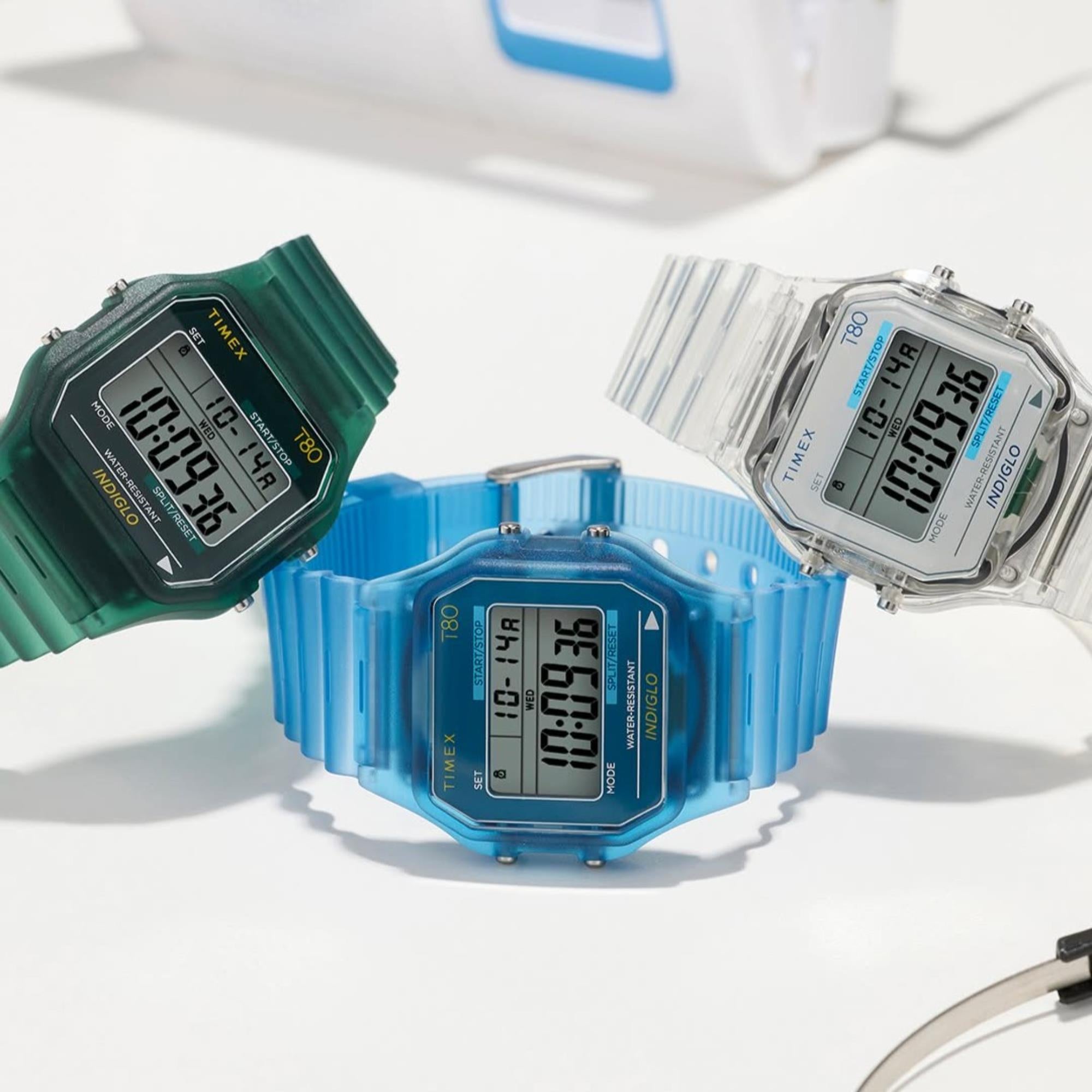 Timex T80 Digitale Translucente Armband Damen Uhr TW2Y36400