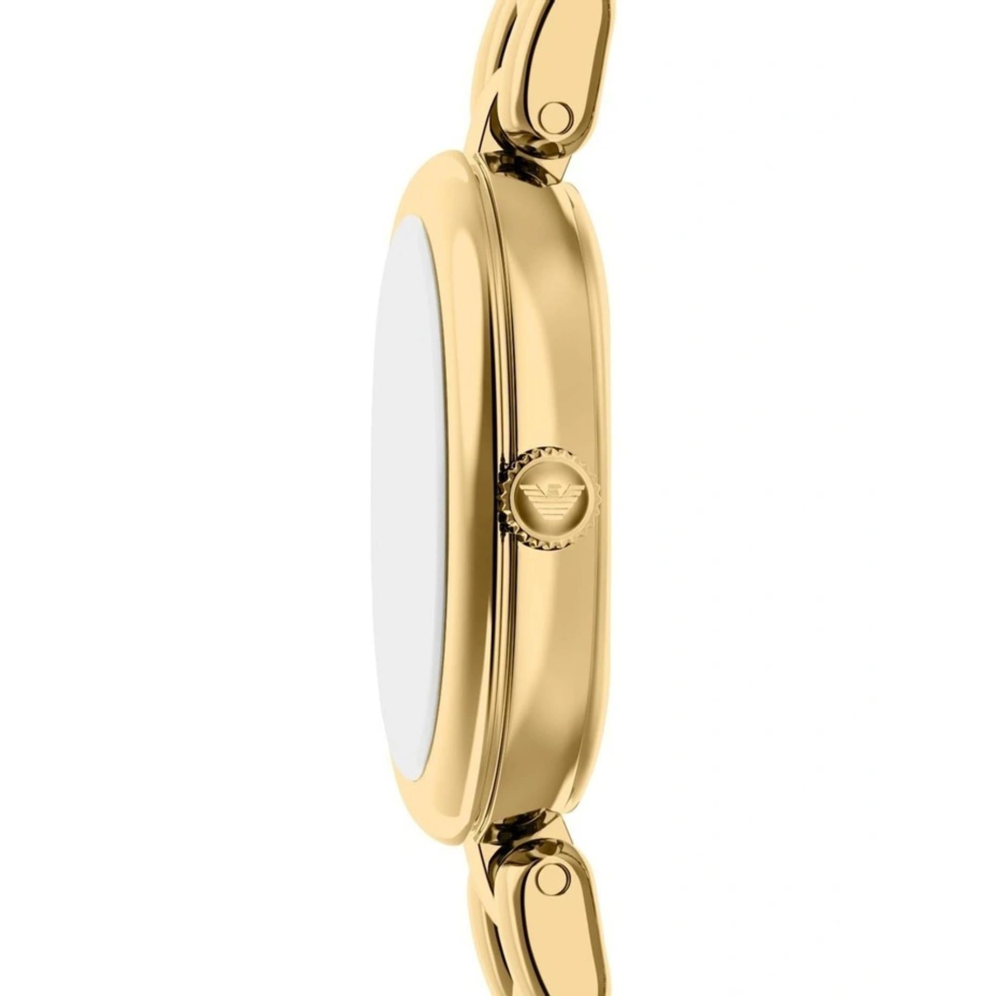 Emporio Armani Sinfonia 24mm weiße Zifferblatt Stahl Damen Quarz Uhr AR11721