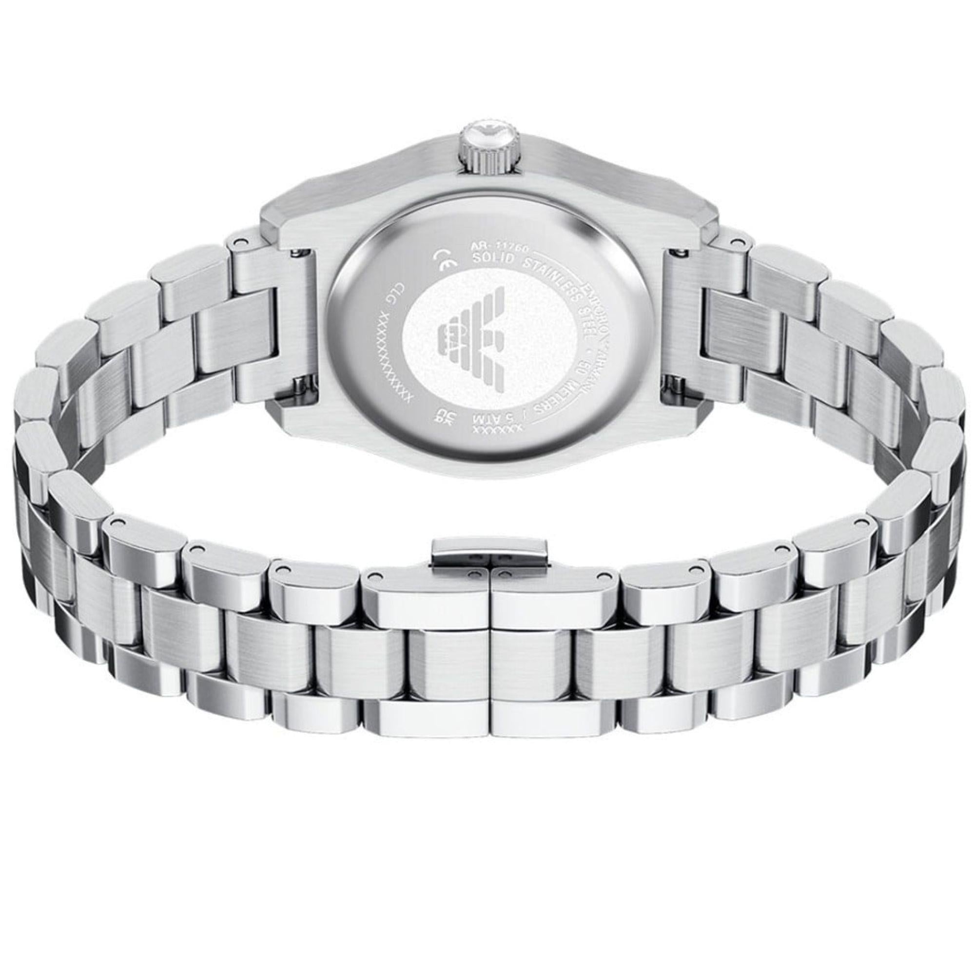Emporio Armani Federica 32mm Blaues Zifferblatt Stahl Damen Quarz Uhr AR11760