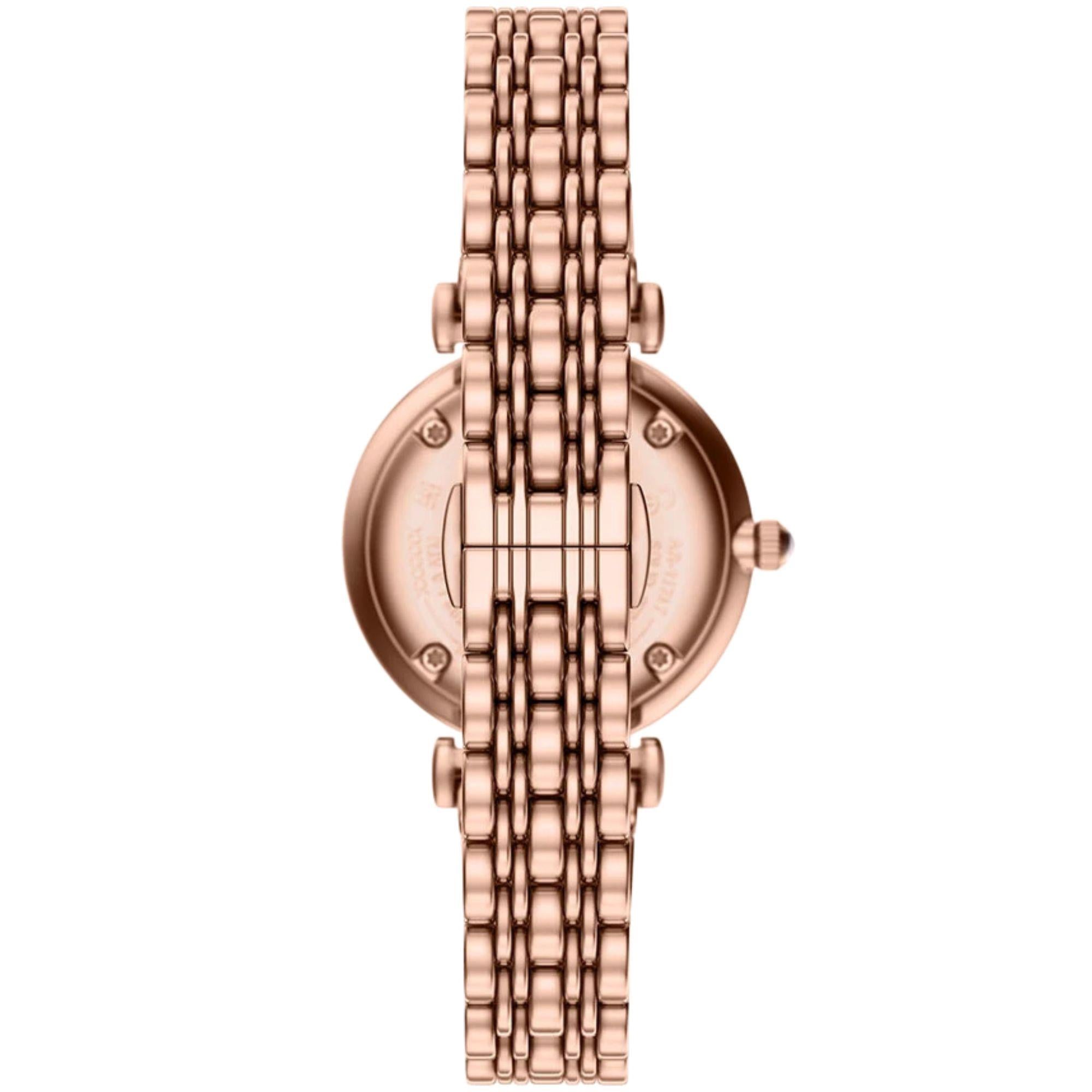 Emporio Armani Gianni 32mm Light Pink Dial Steel Ladies Quartz Watch AR11767