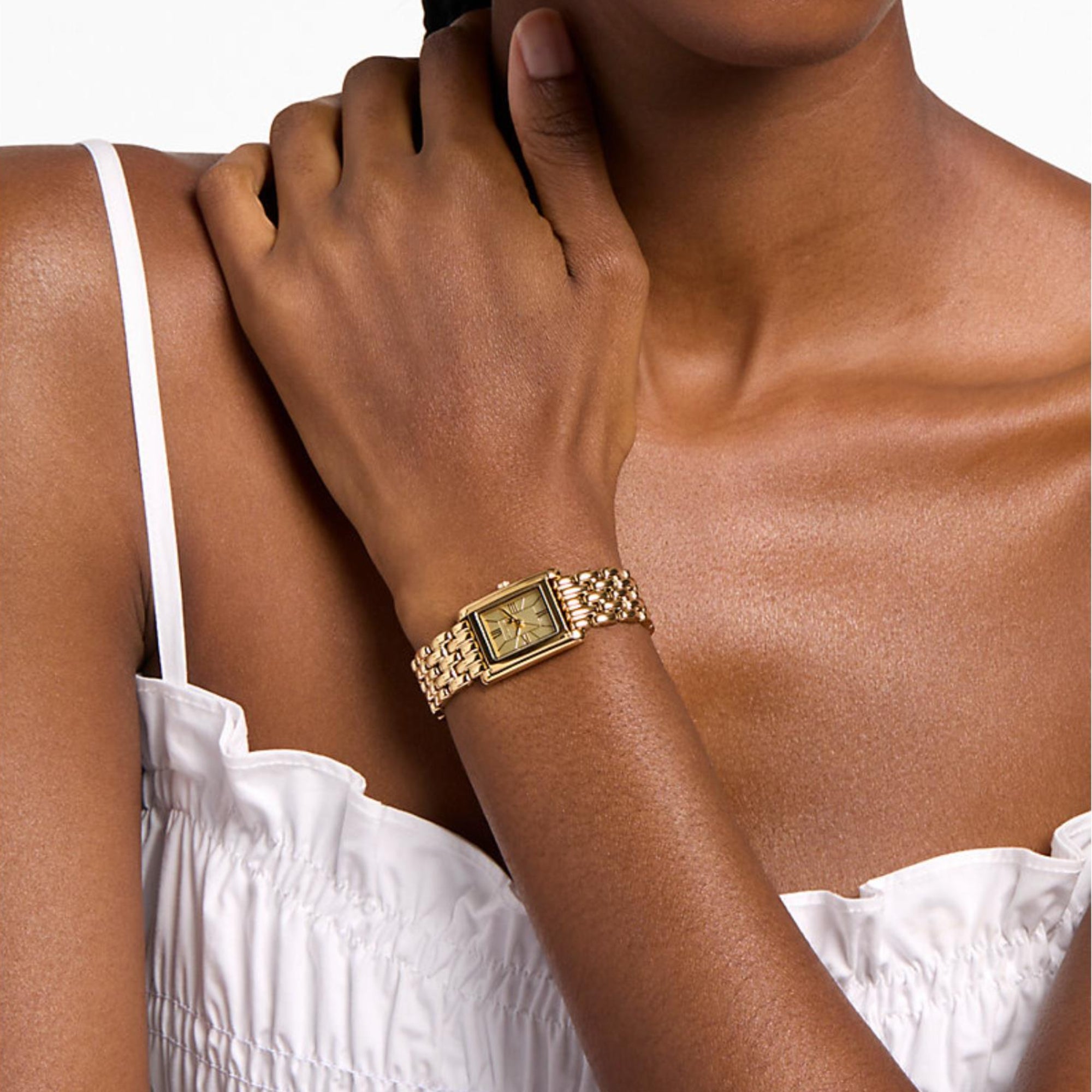Michael Kors Petite Essex Goldenes Zifferblatt Stahlarmband Damen Uhr MK4997