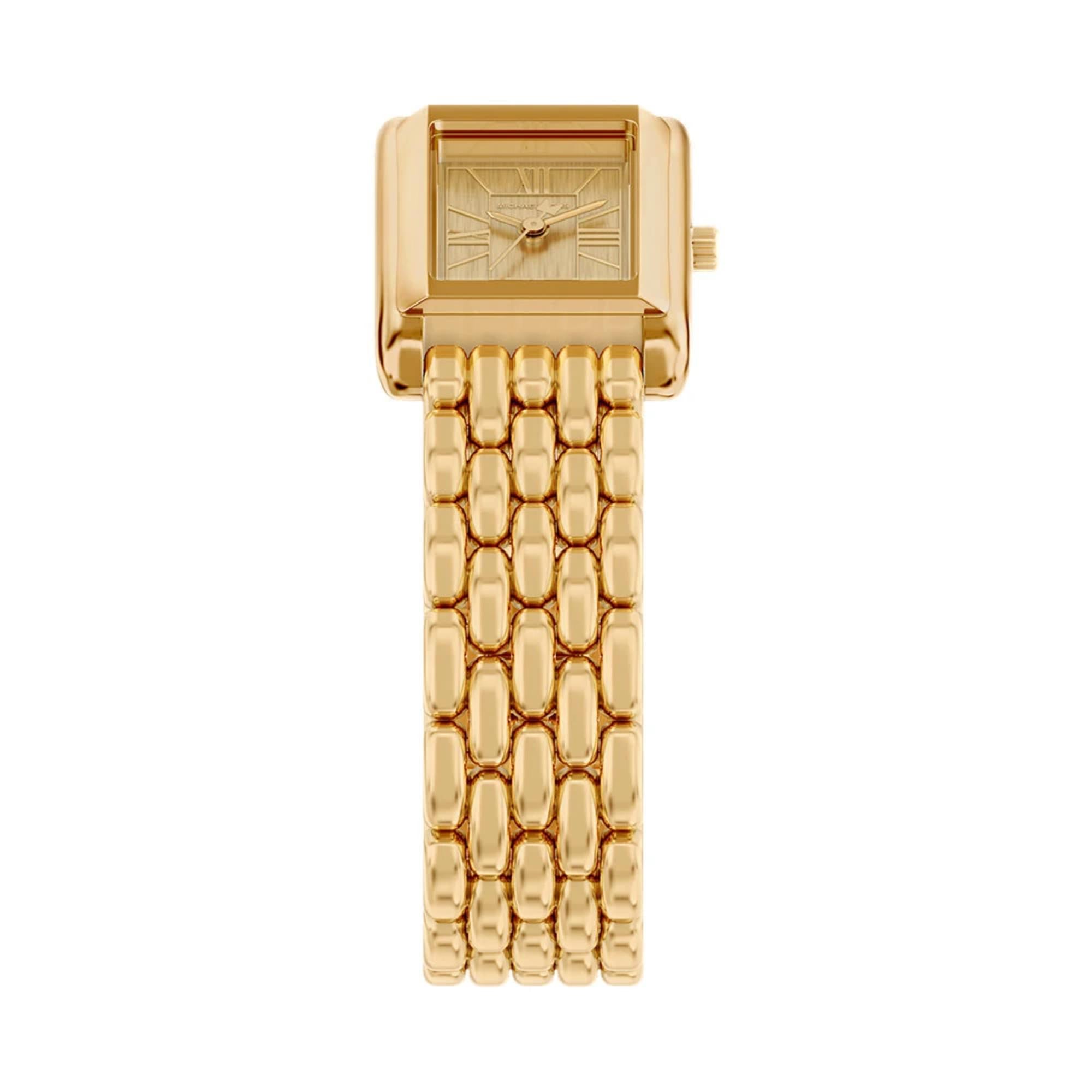 Michael Kors Petite Essex Goldenes Zifferblatt Stahlarmband Damen Uhr MK4997