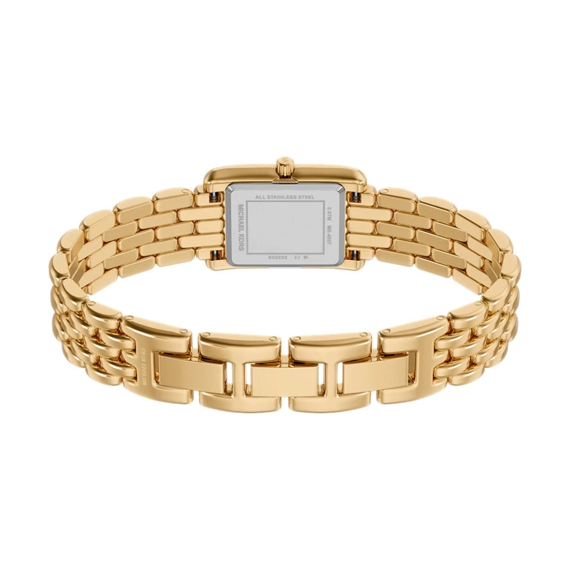 Michael Kors Petite Essex Goldenes Zifferblatt Stahlarmband Damen Uhr MK4997